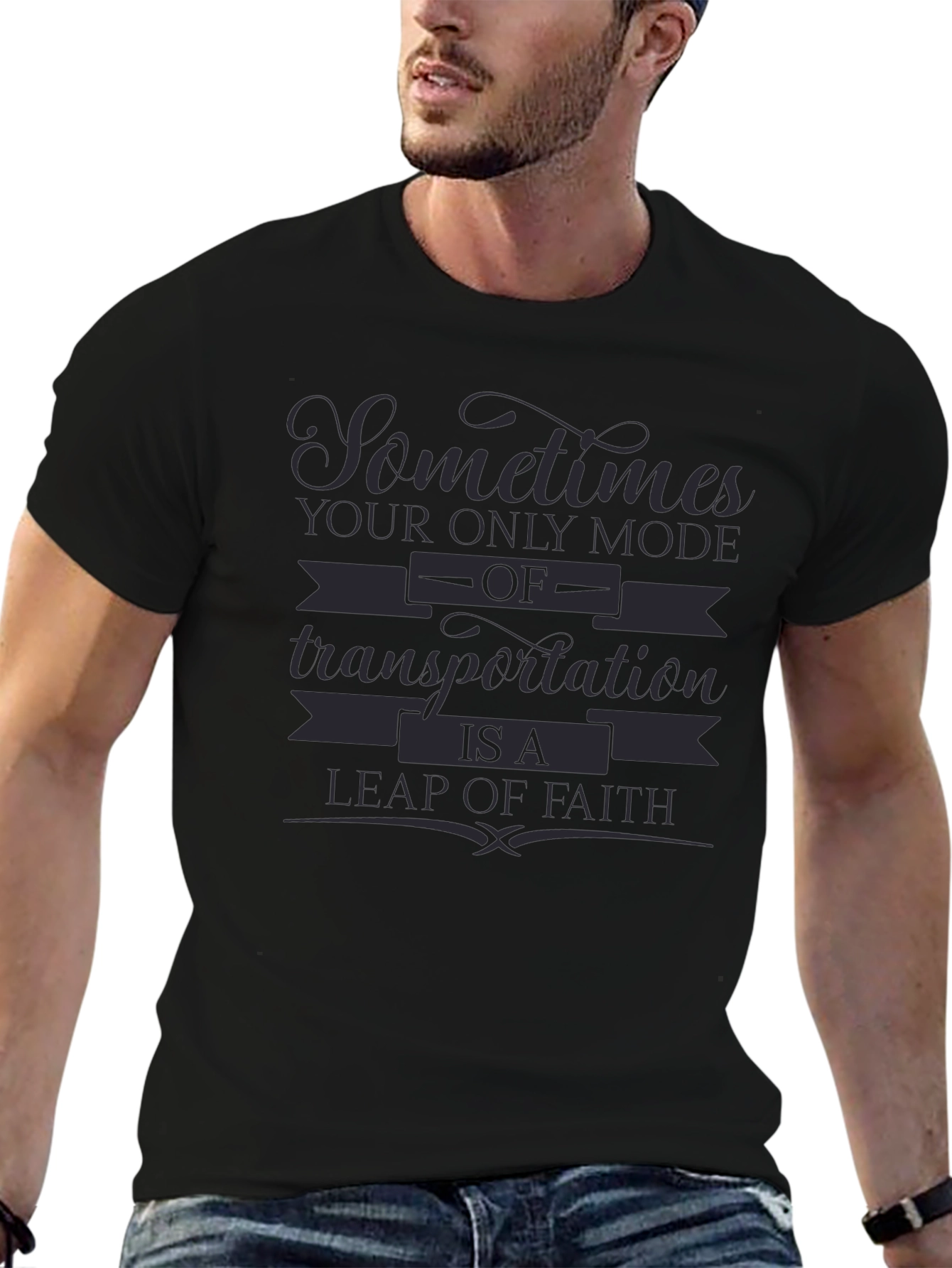Leap of Faith Graphic Tee - Motivational Design