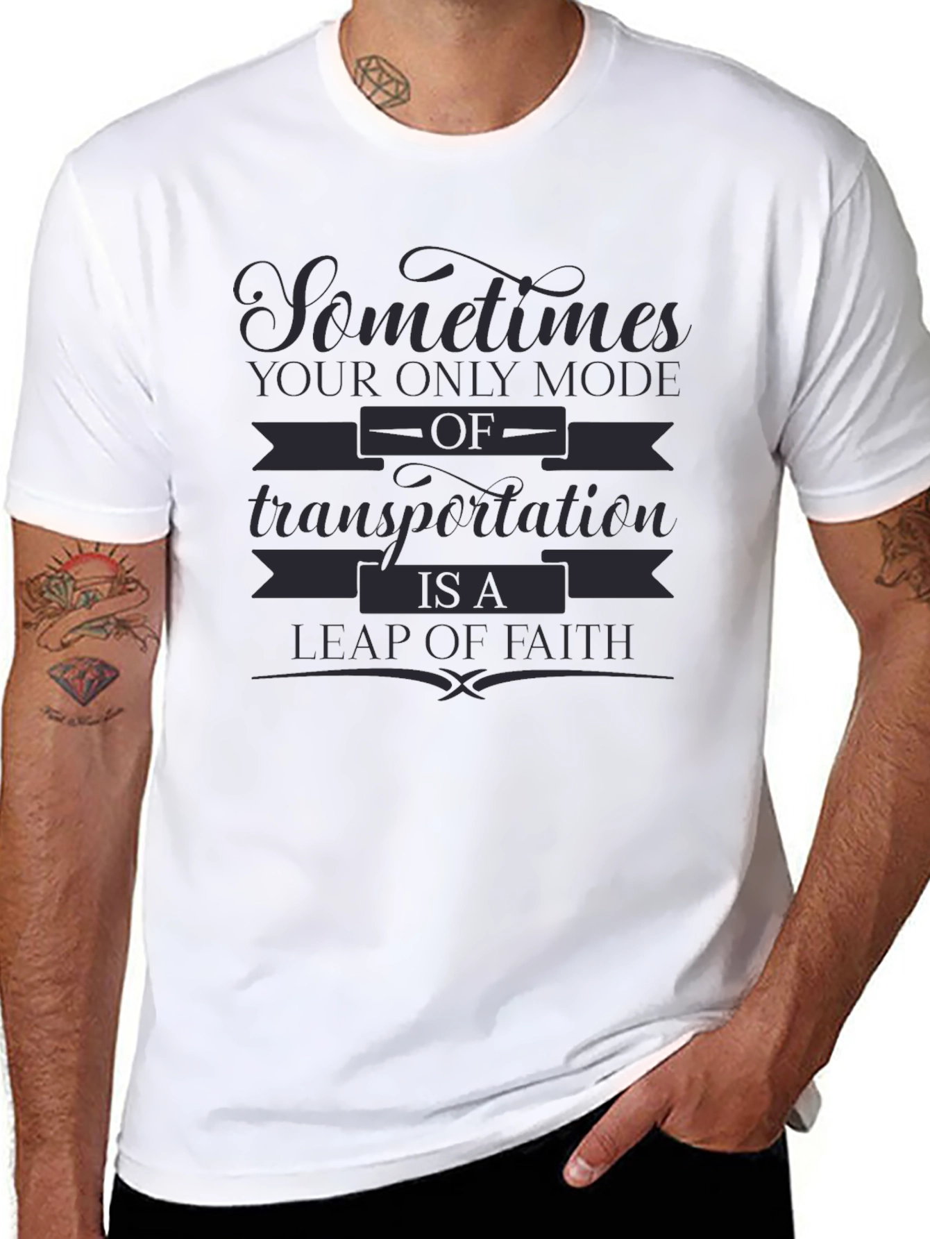 Leap of Faith Graphic Tee - Motivational Design
