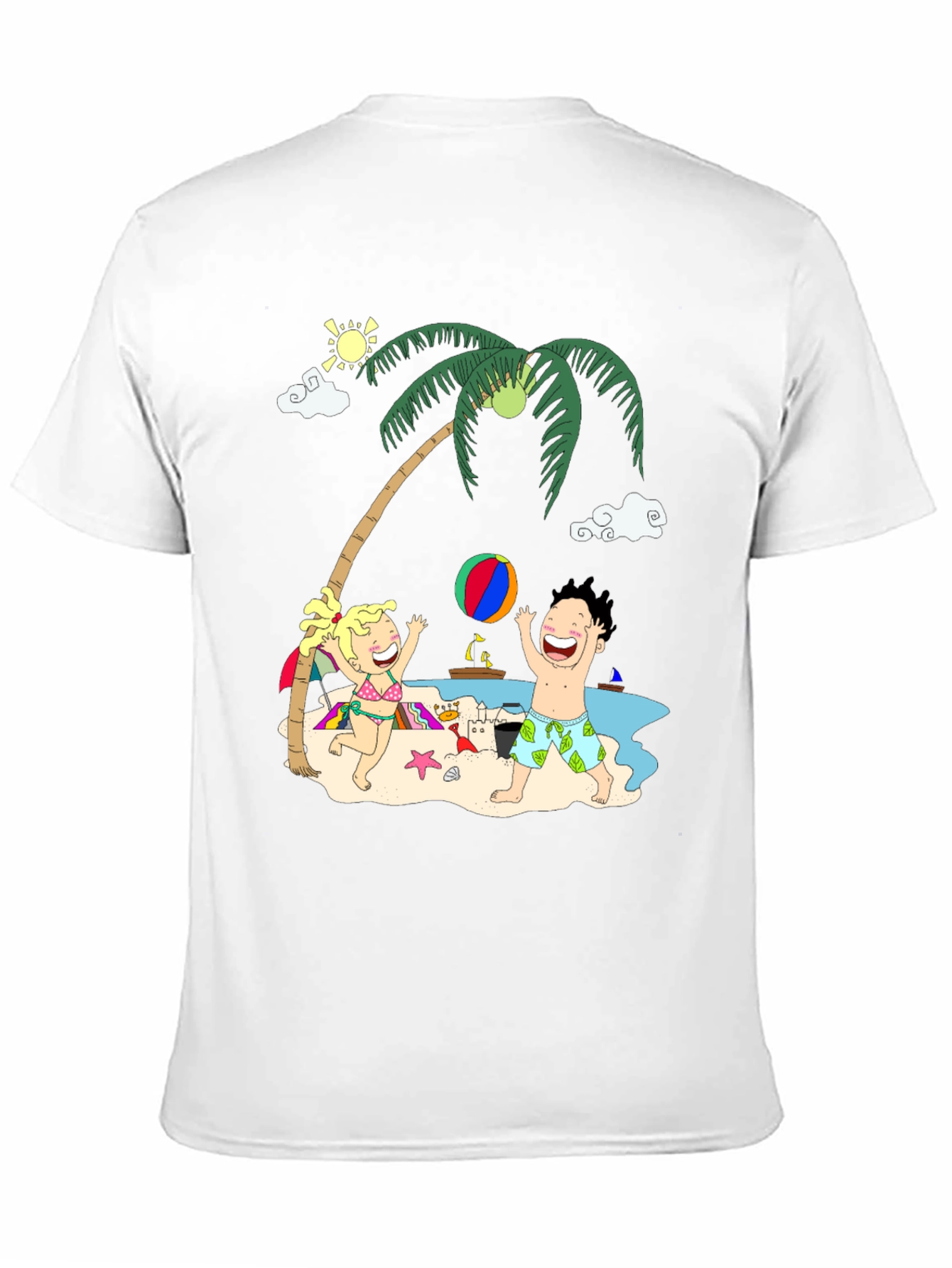 Fun Beach Cartoon Graphic Tee