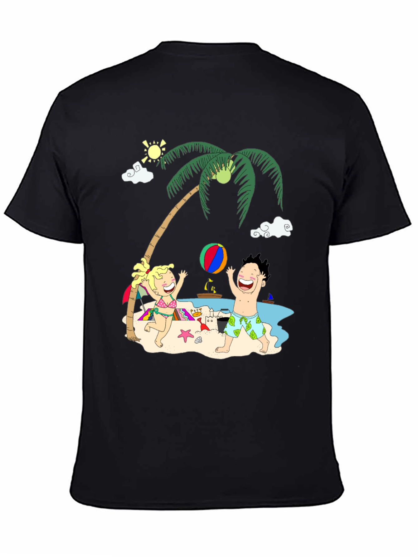 Fun Beach Cartoon Graphic Tee