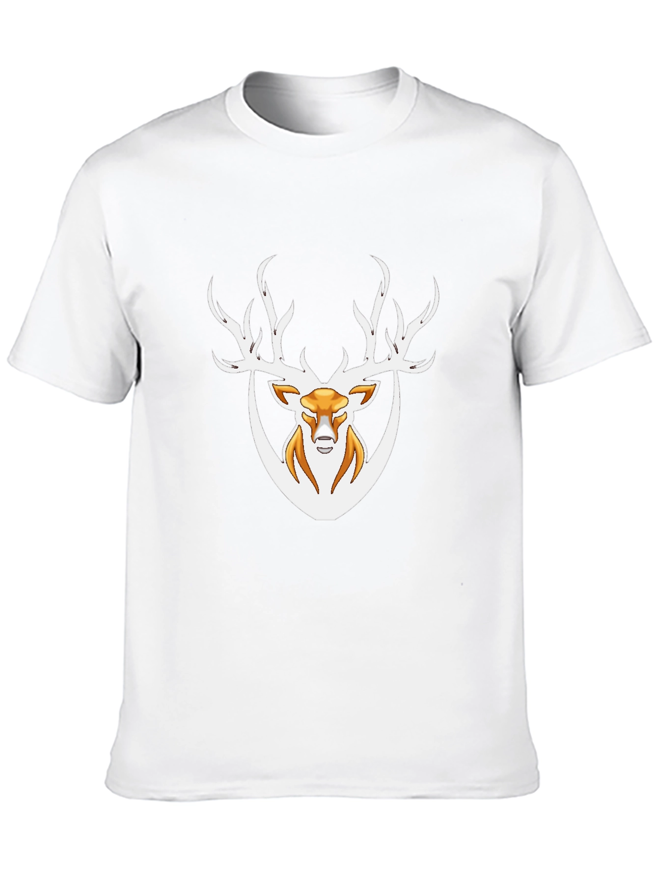 Mens Black T-Shirt with Deer Graphic