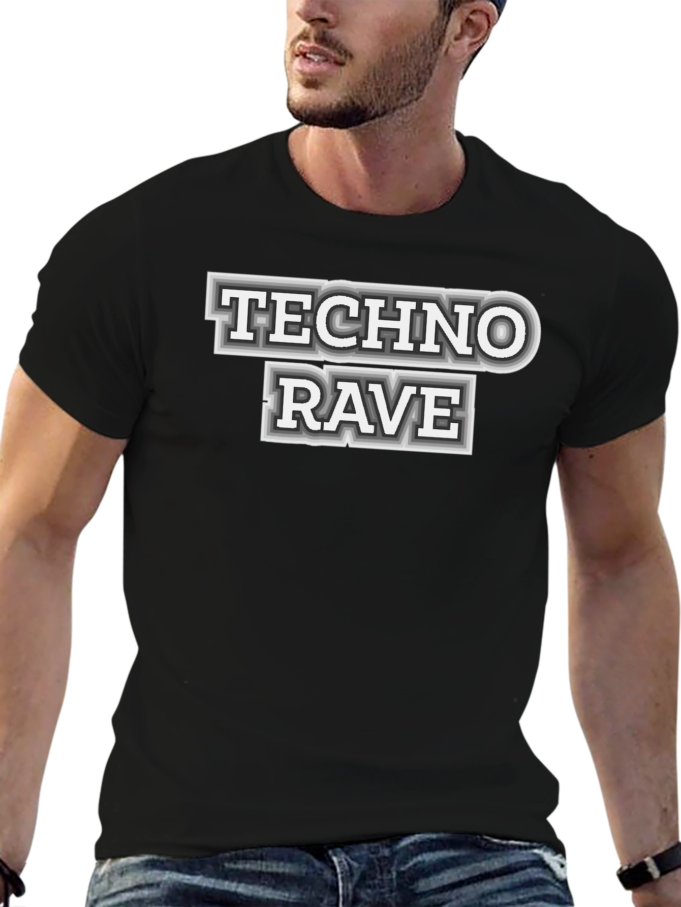 Techno Rave Graphic T-Shirt - Bold Statement Tee