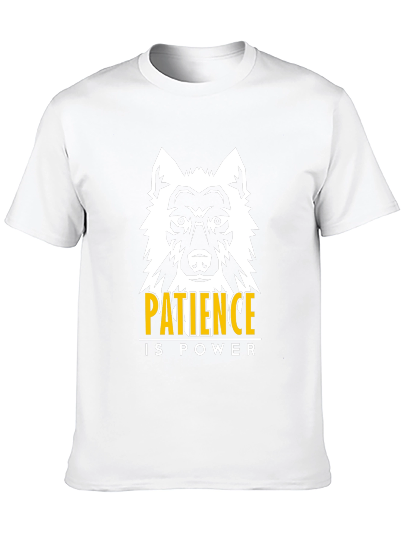 Patience is Power Wolf Graphic Tee - Black