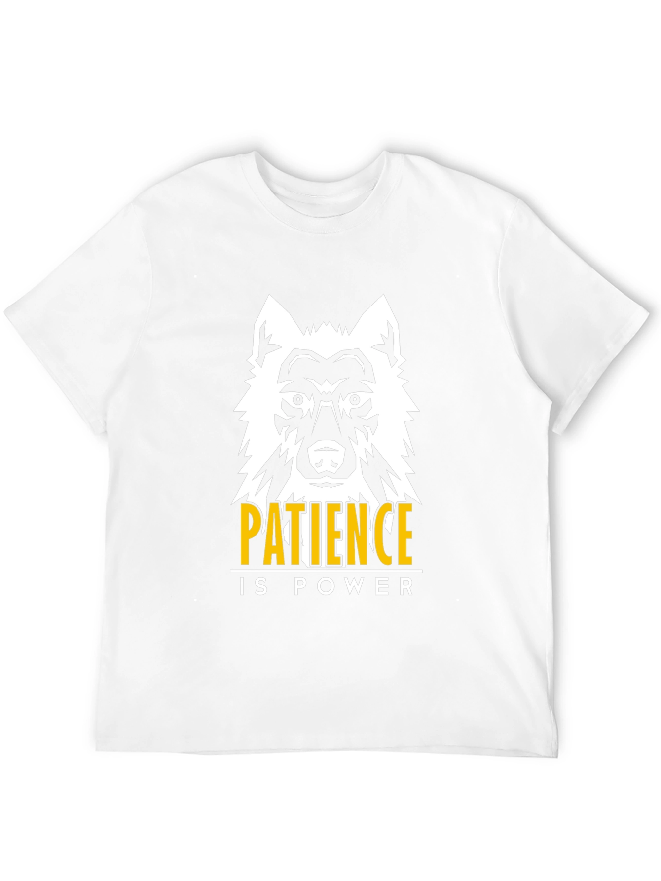 Patience is Power Wolf Graphic Tee - Black