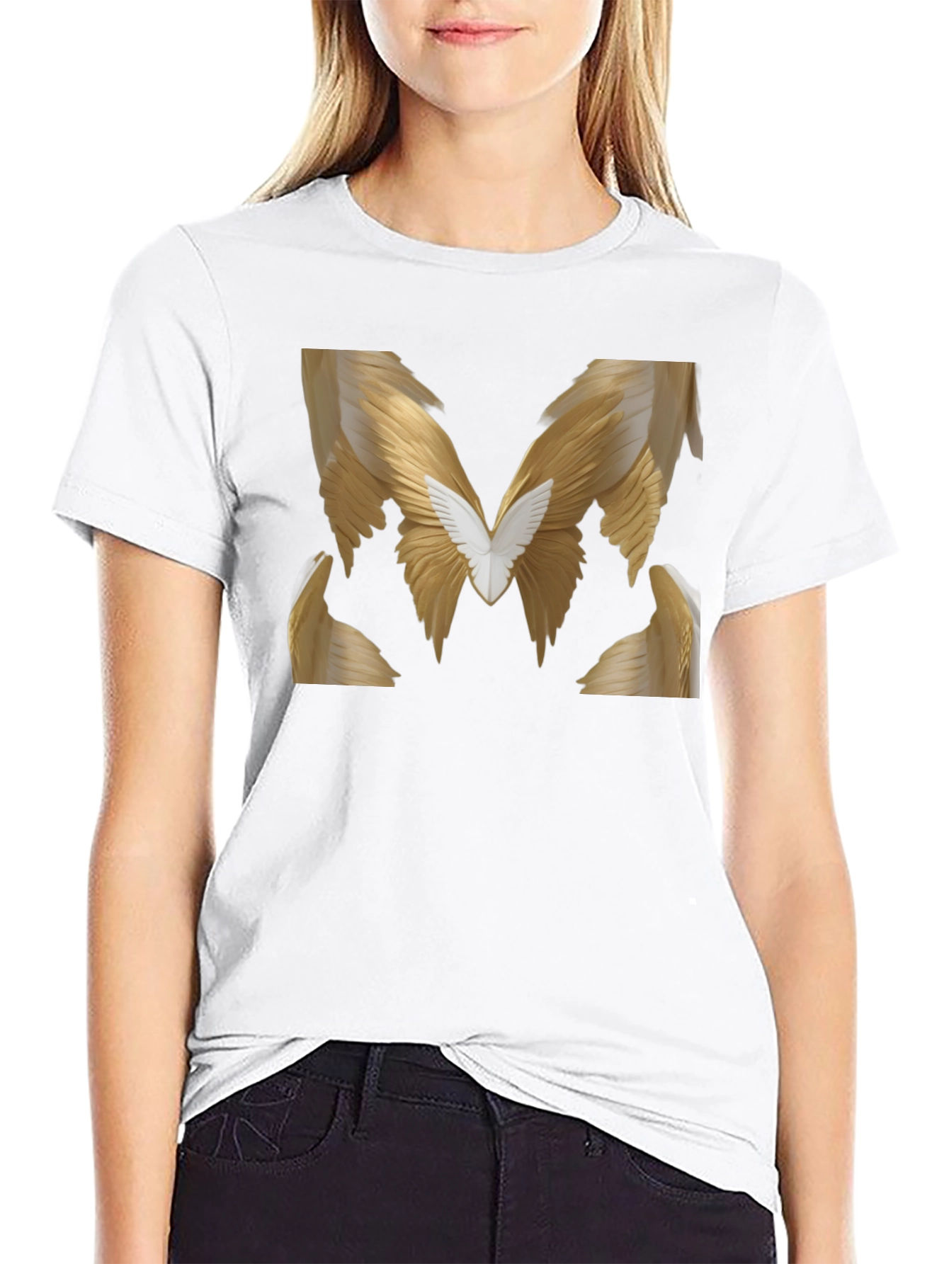 Winged M Graphic Tee - Stylish Black T-Shirt