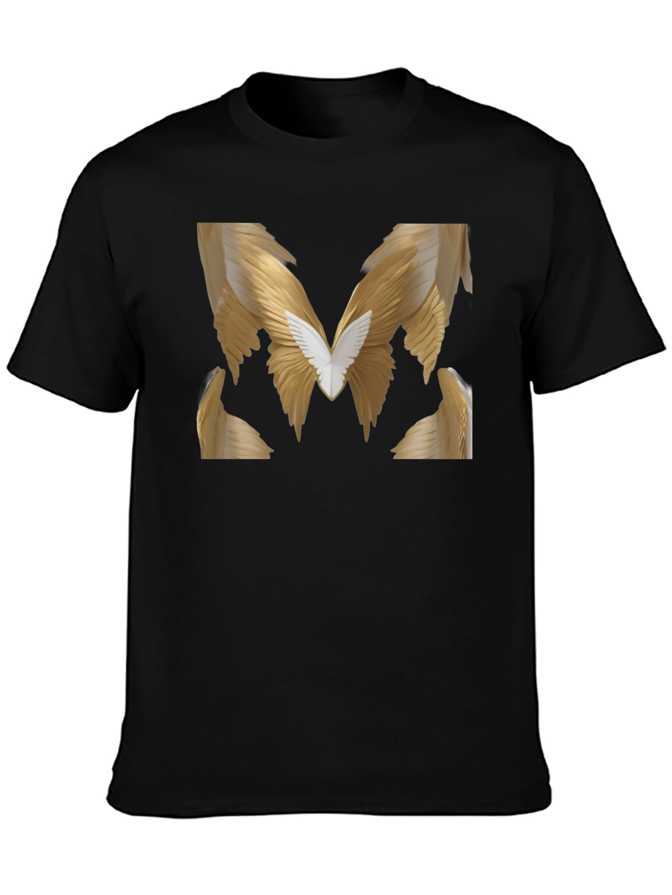 Winged M Graphic Tee - Stylish Black T-Shirt