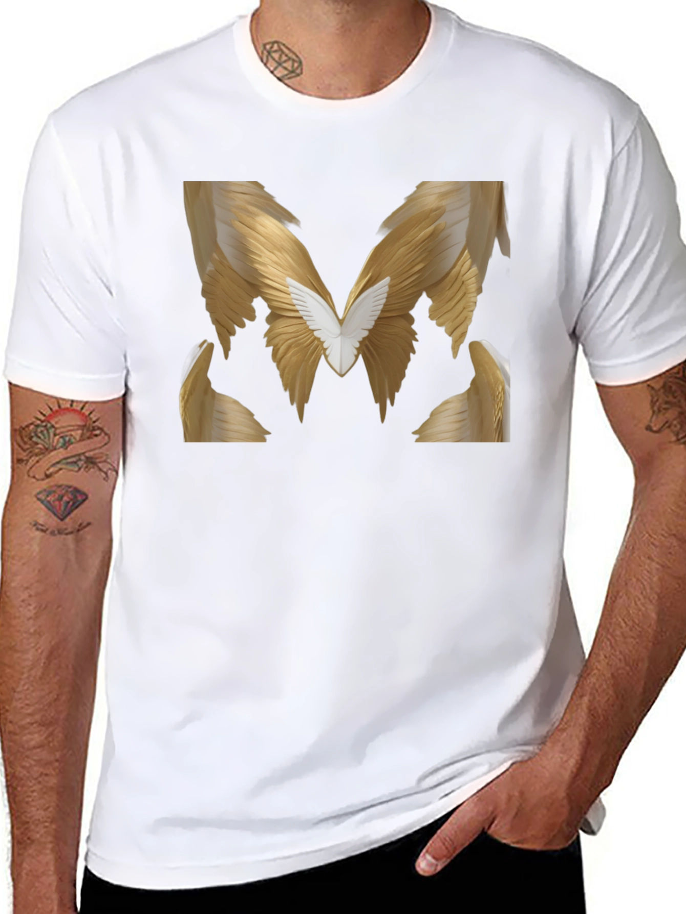 Winged M Graphic Tee - Stylish Black T-Shirt