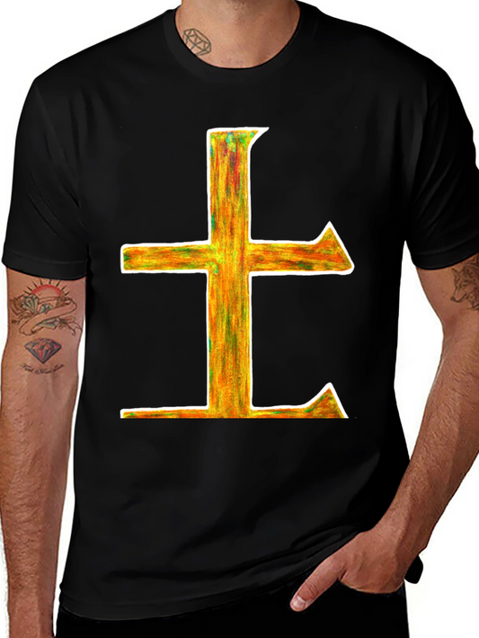 Abstract Cross Graphic Tee - Unisex Black T-Shirt