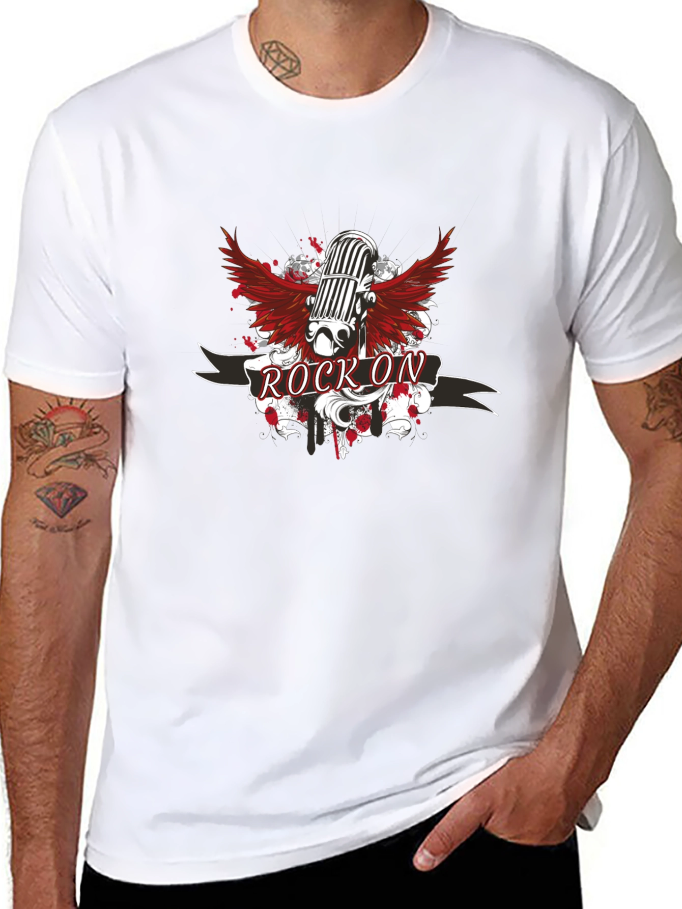Rock On Microphone Graphic Tee - Cool Music T-Shirt