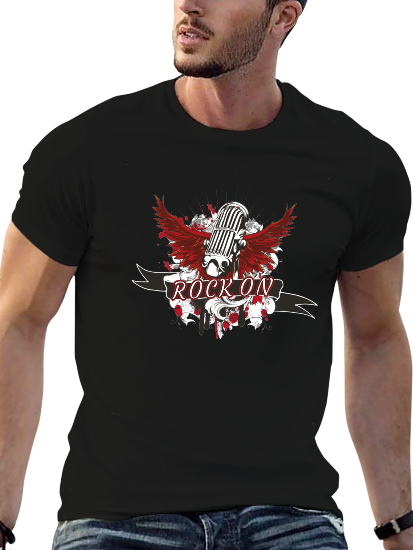 Rock On Microphone Graphic Tee - Cool Music T-Shirt