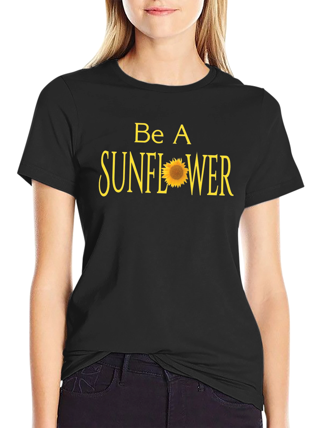 Be A Sunflower Black T-Shirt