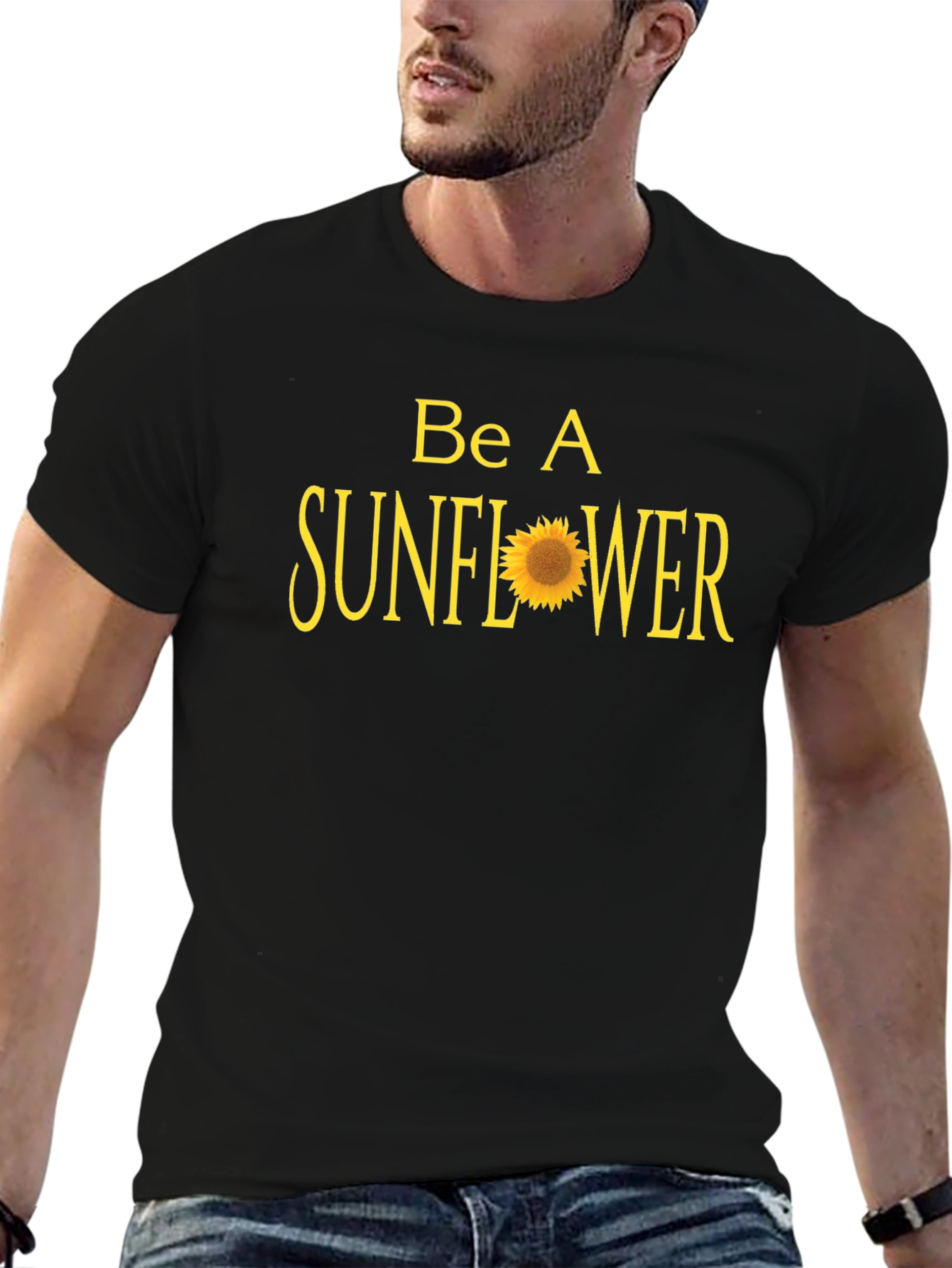 Be A Sunflower Black T-Shirt