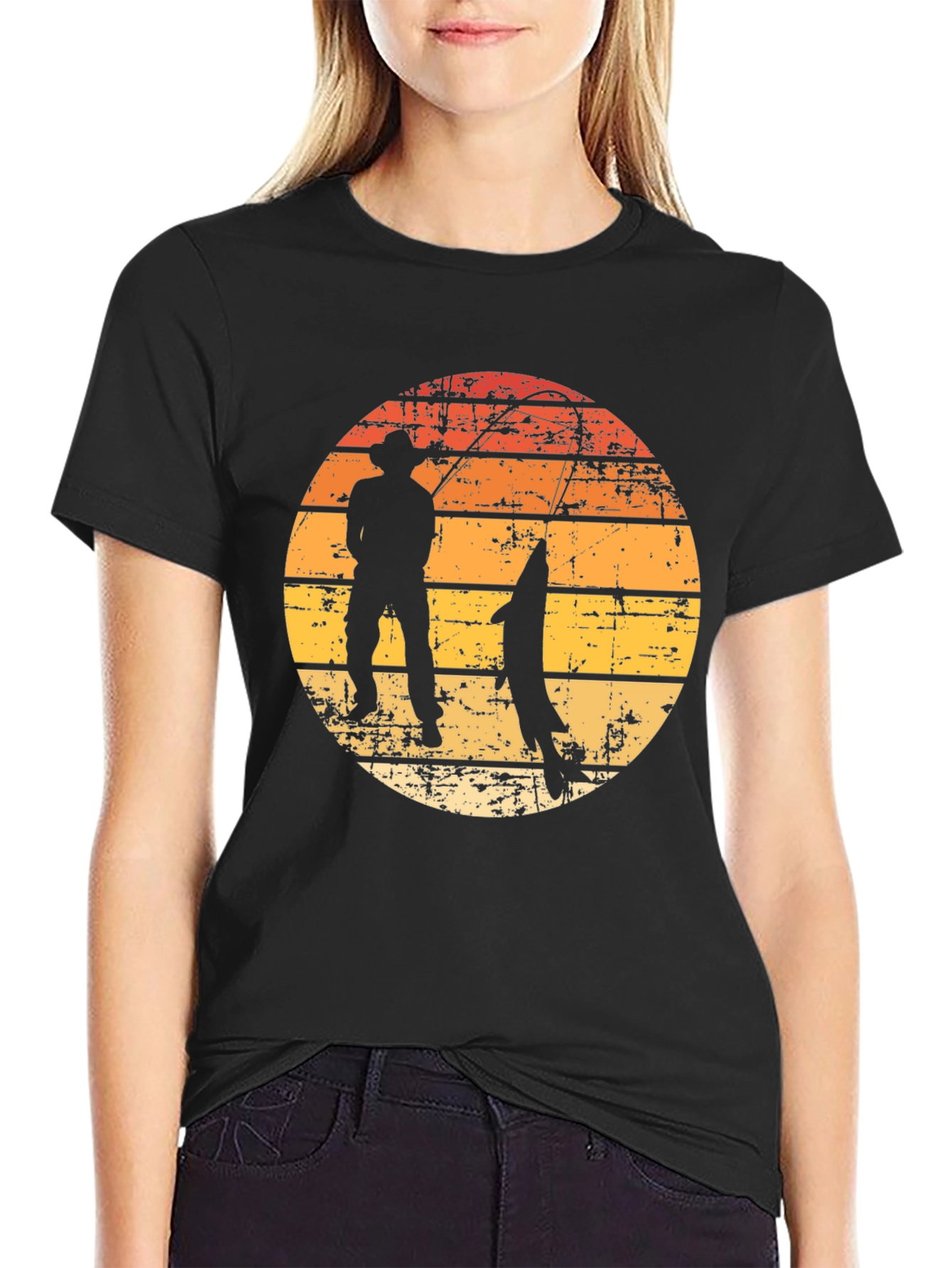 Fishing Sunset Graphic Tee