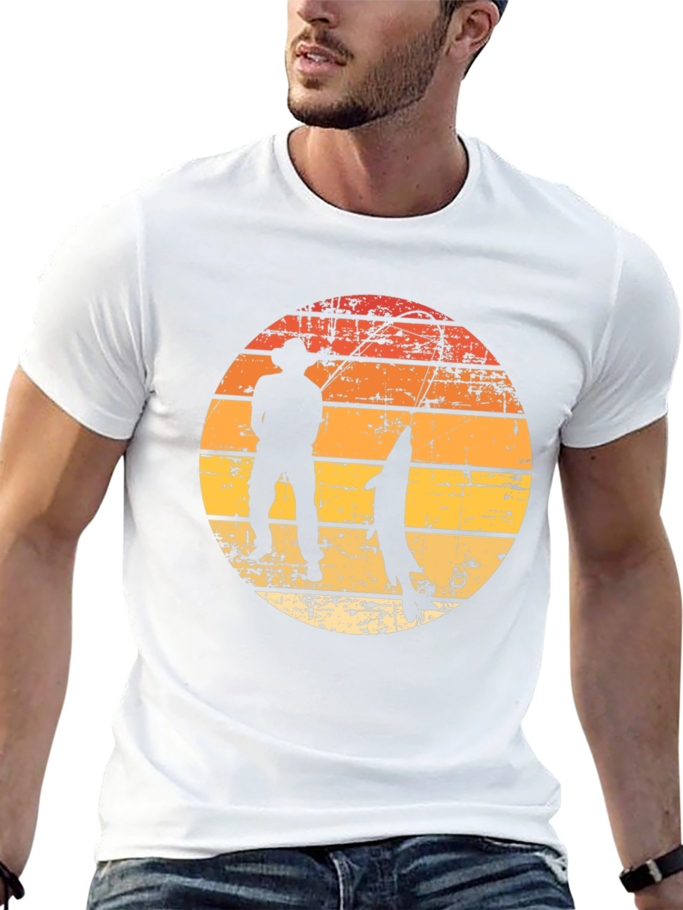 Fishing Sunset Graphic Tee