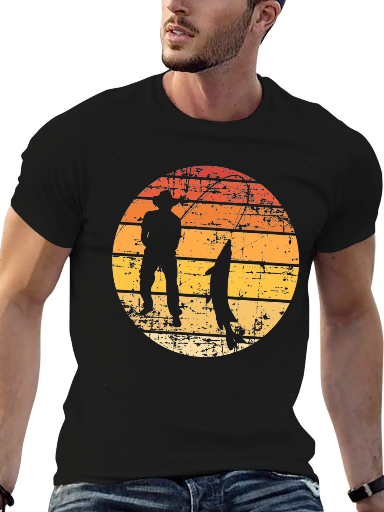 Fishing Sunset Graphic Tee