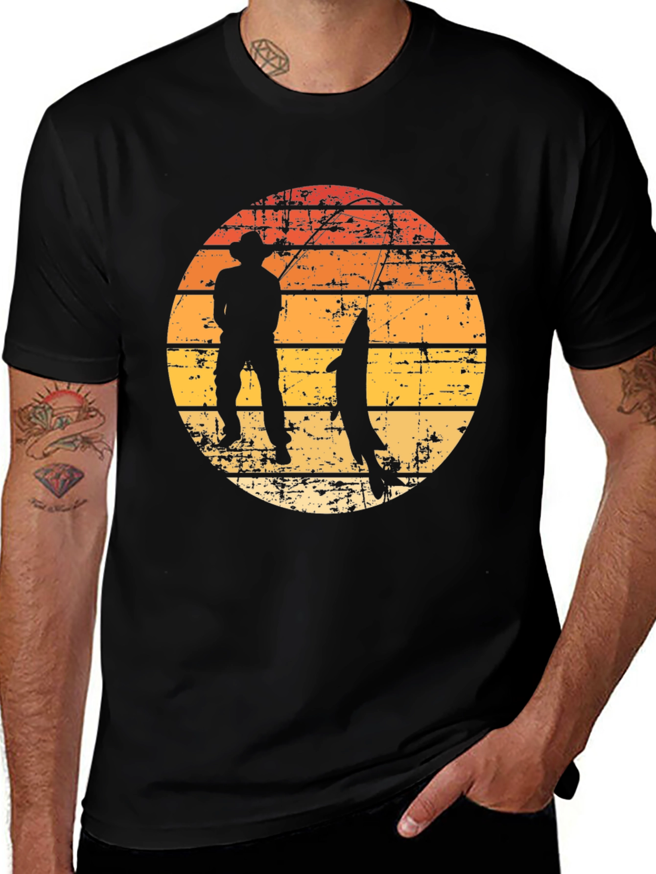 Fishing Sunset Graphic Tee