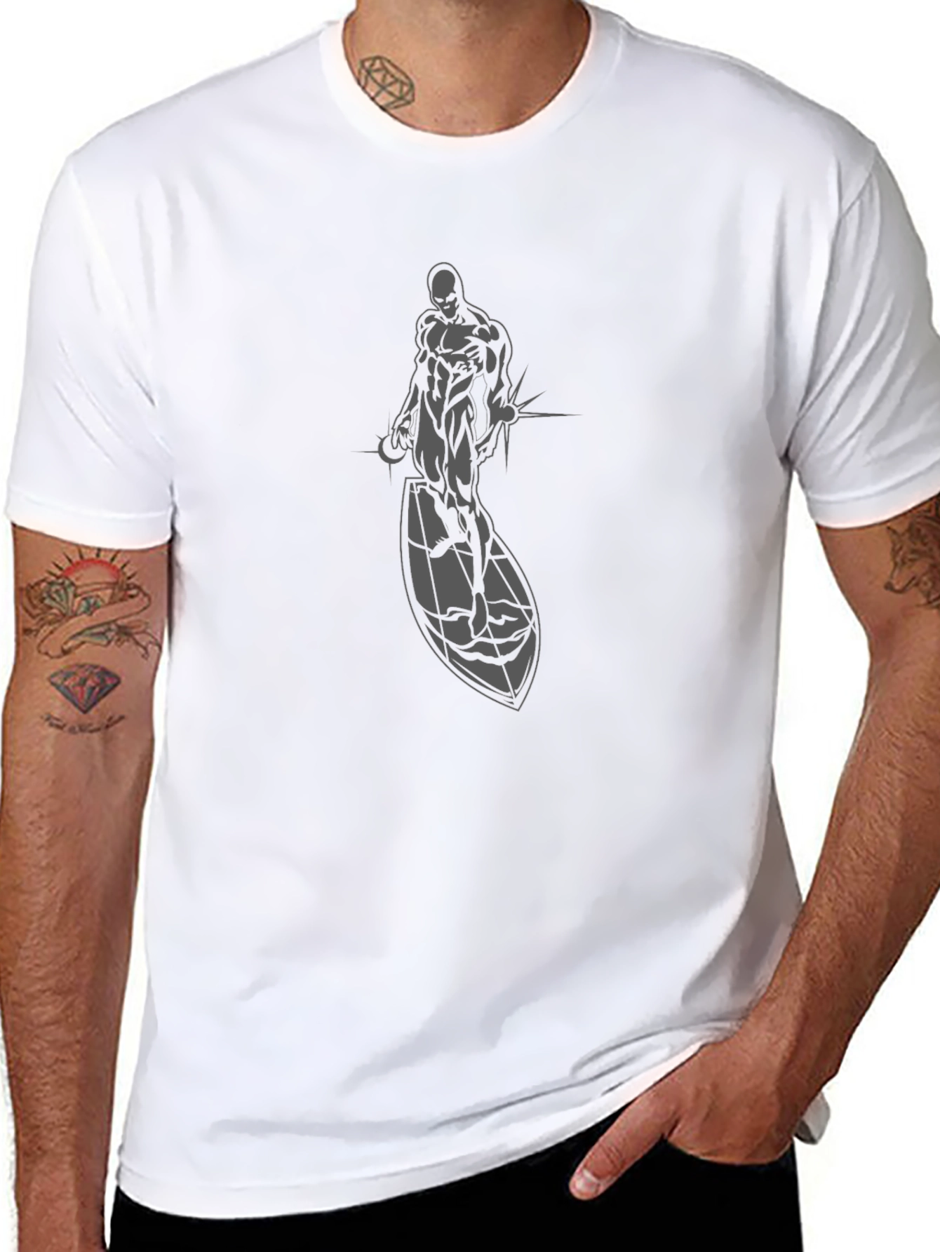 Silver Surfer Graphic T-Shirt - Classic Comic Style
