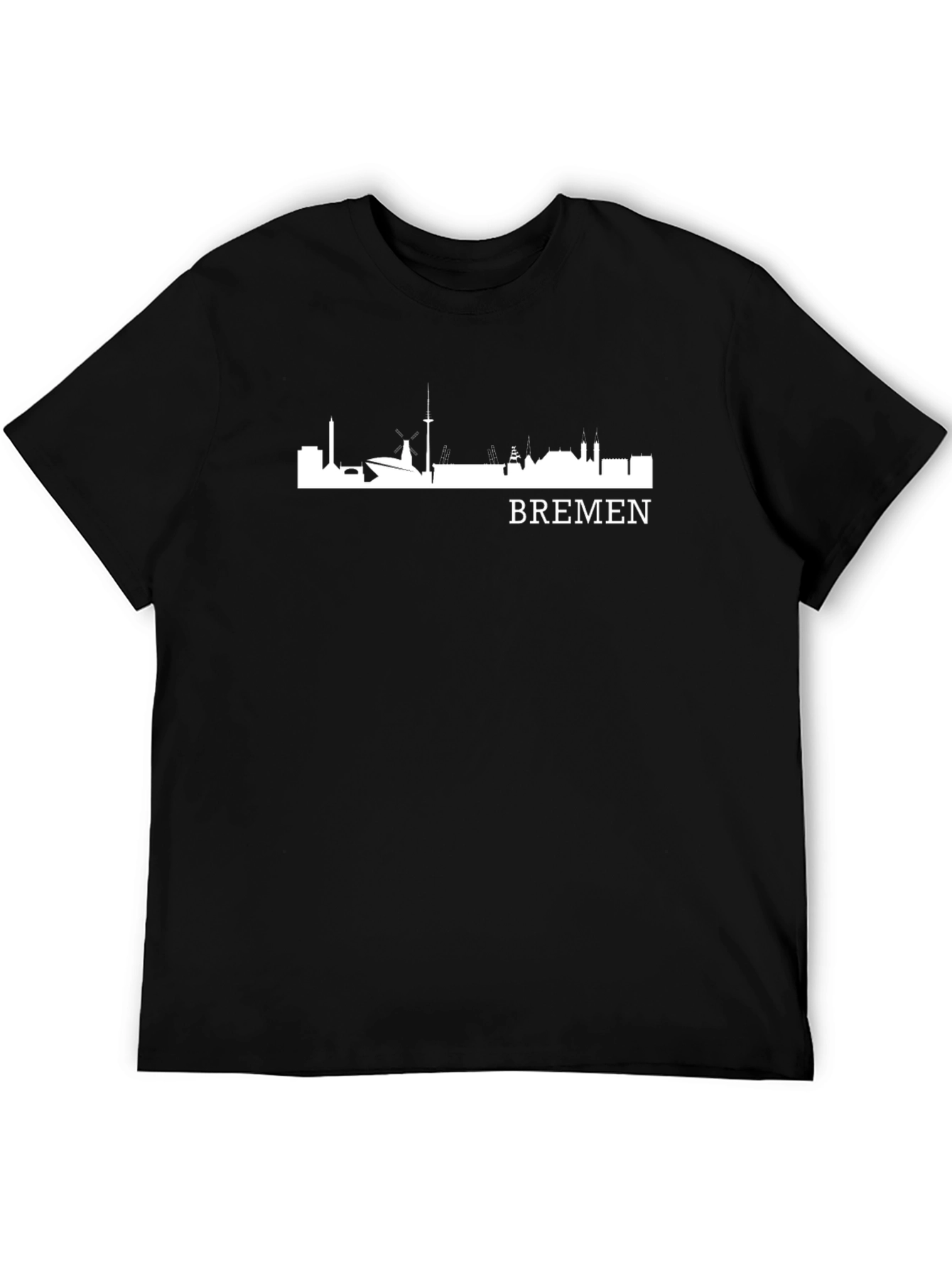 Bremen Skyline Graphic T-Shirt - Black