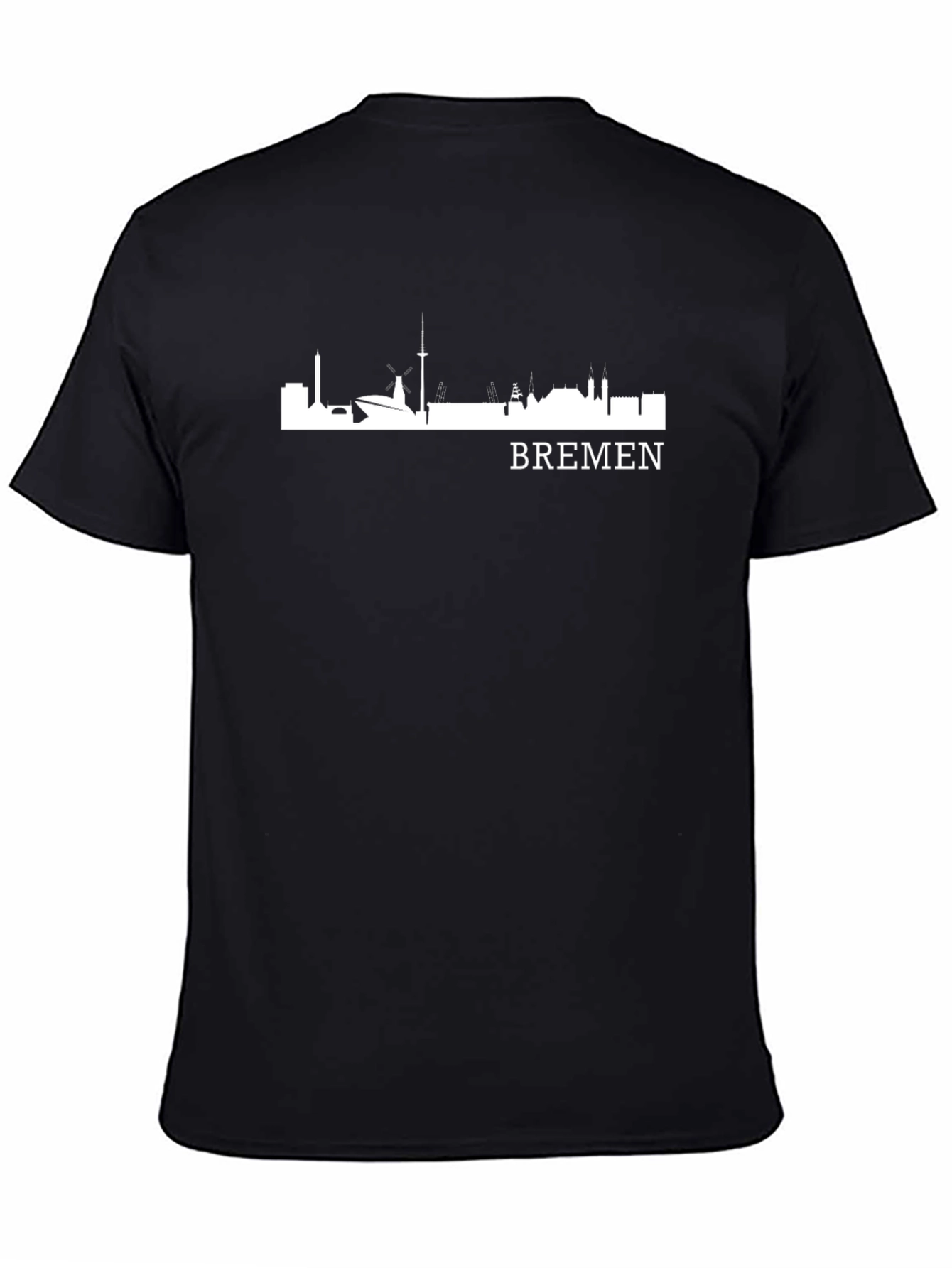 Bremen Skyline Graphic T-Shirt - Black