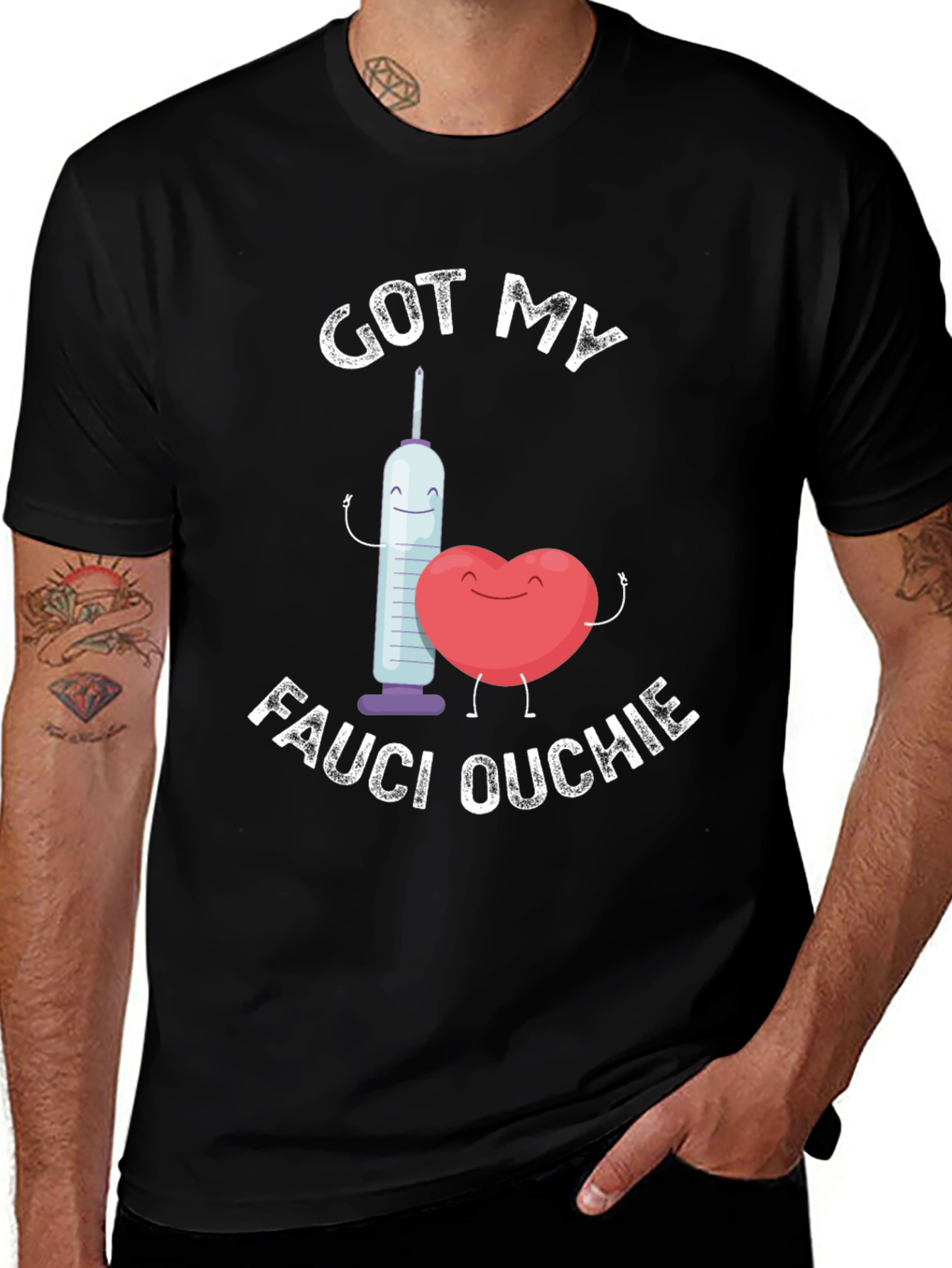 Got My Fauci Ouchie T-Shirt Funny Vaccine Tee