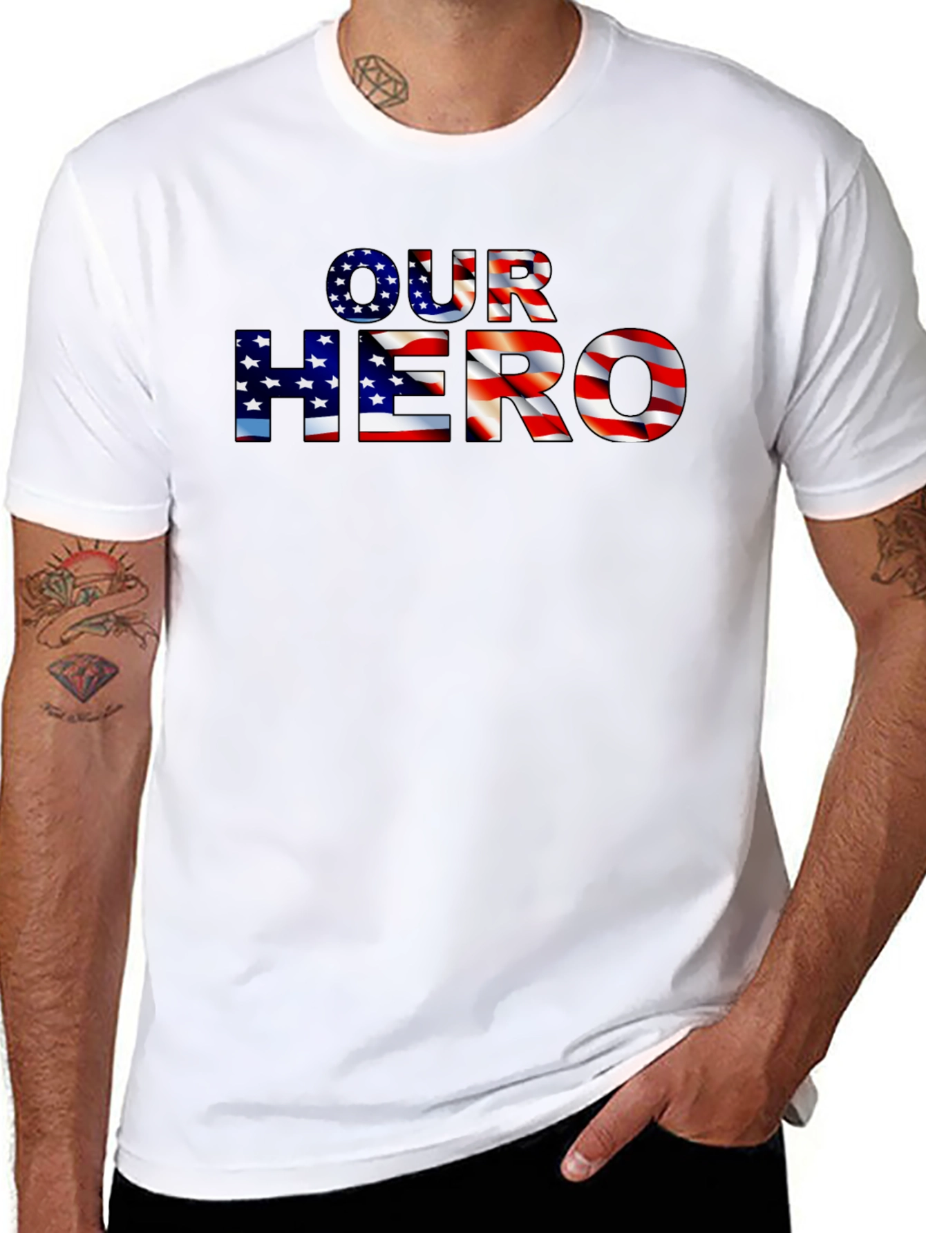 Our Hero American Flag Patriotic T-Shirt