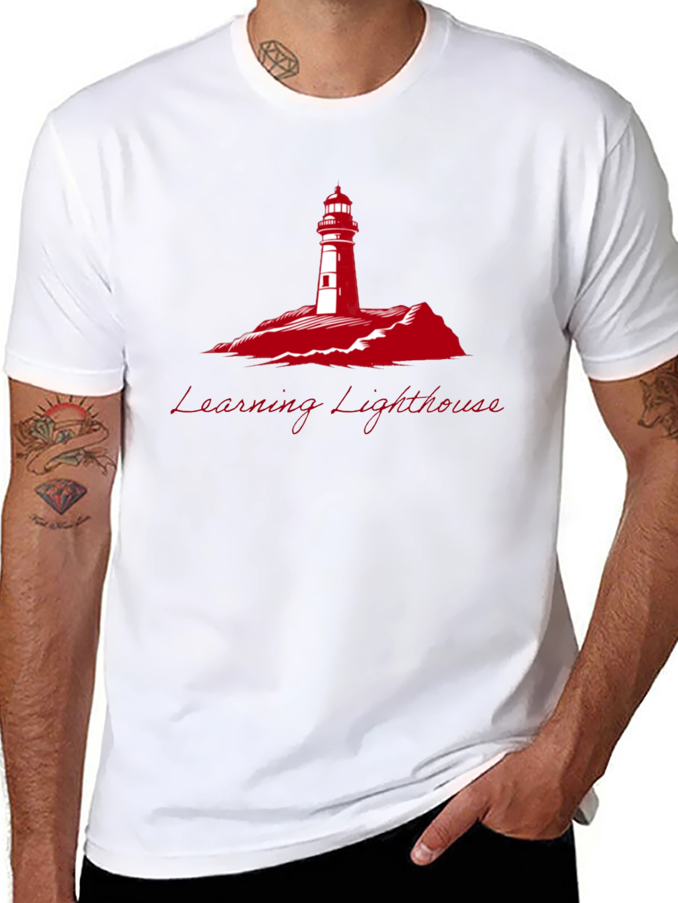 Learning Lighthouse Black T-Shirt