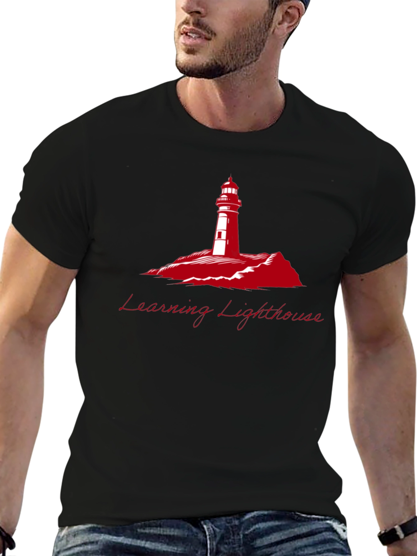 Learning Lighthouse Black T-Shirt