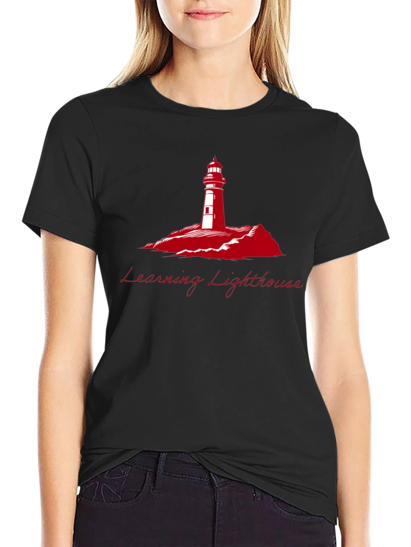 Learning Lighthouse Black T-Shirt