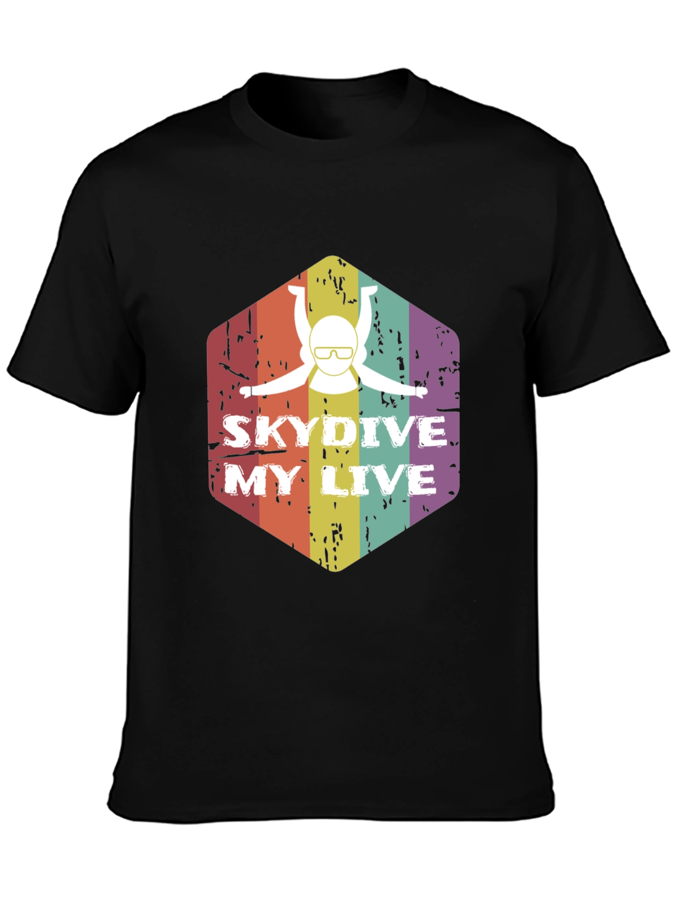 Skydive My Live Graphic Tee - Black Cotton Shirt