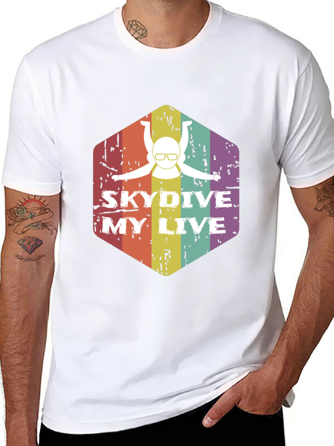 Skydive My Live Graphic Tee - Black Cotton Shirt
