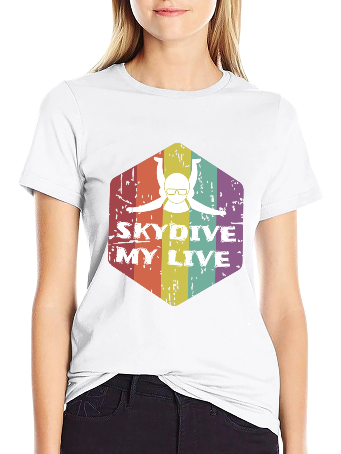 Skydive My Live Graphic Tee - Black Cotton Shirt