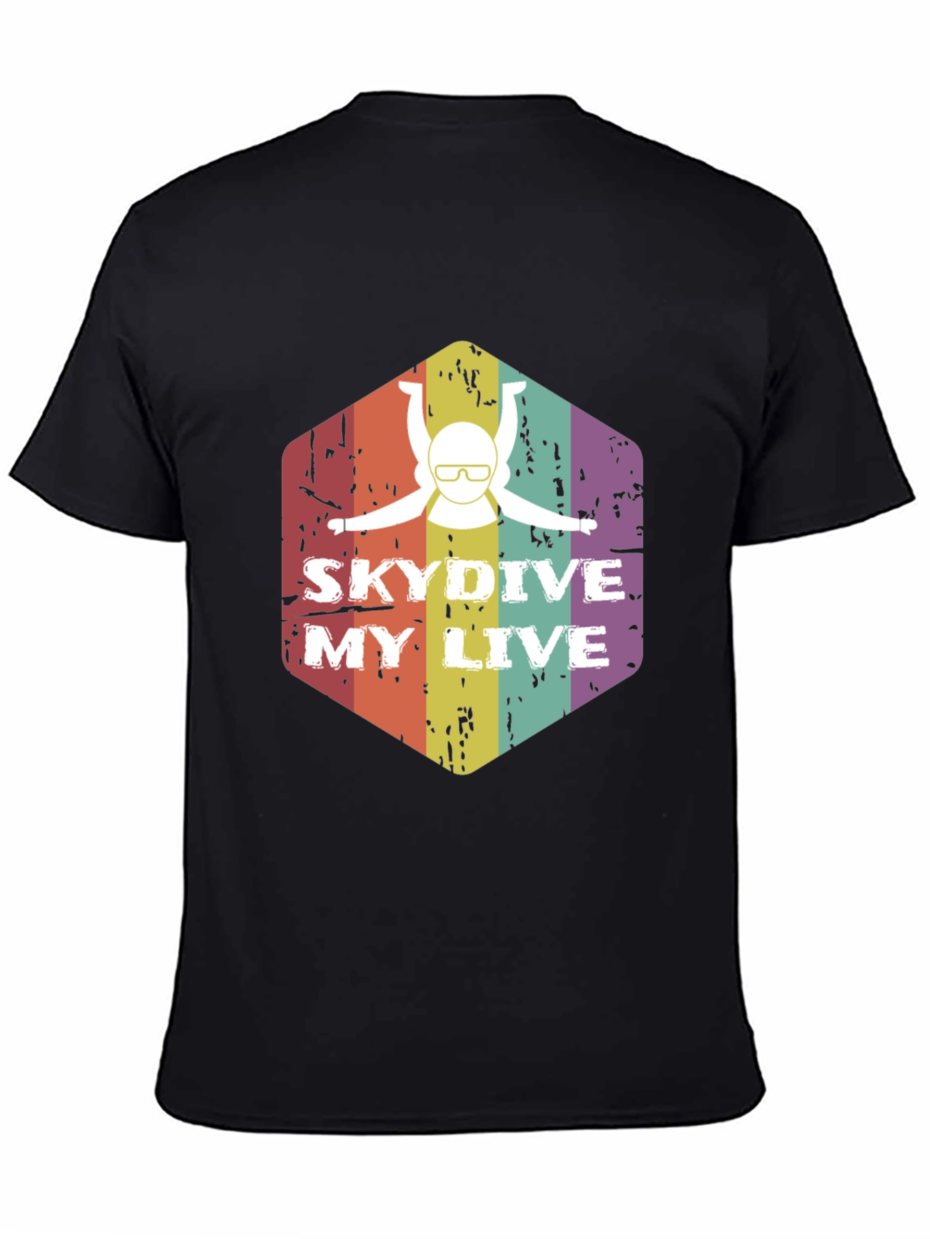 Skydive My Live Graphic Tee - Black Cotton Shirt