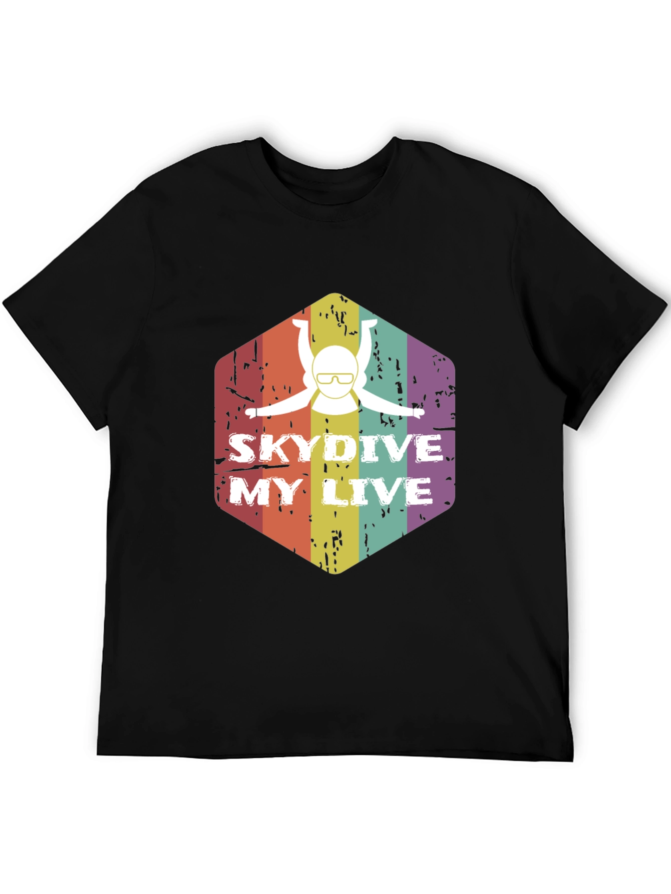 Skydive My Live Graphic Tee - Black Cotton Shirt