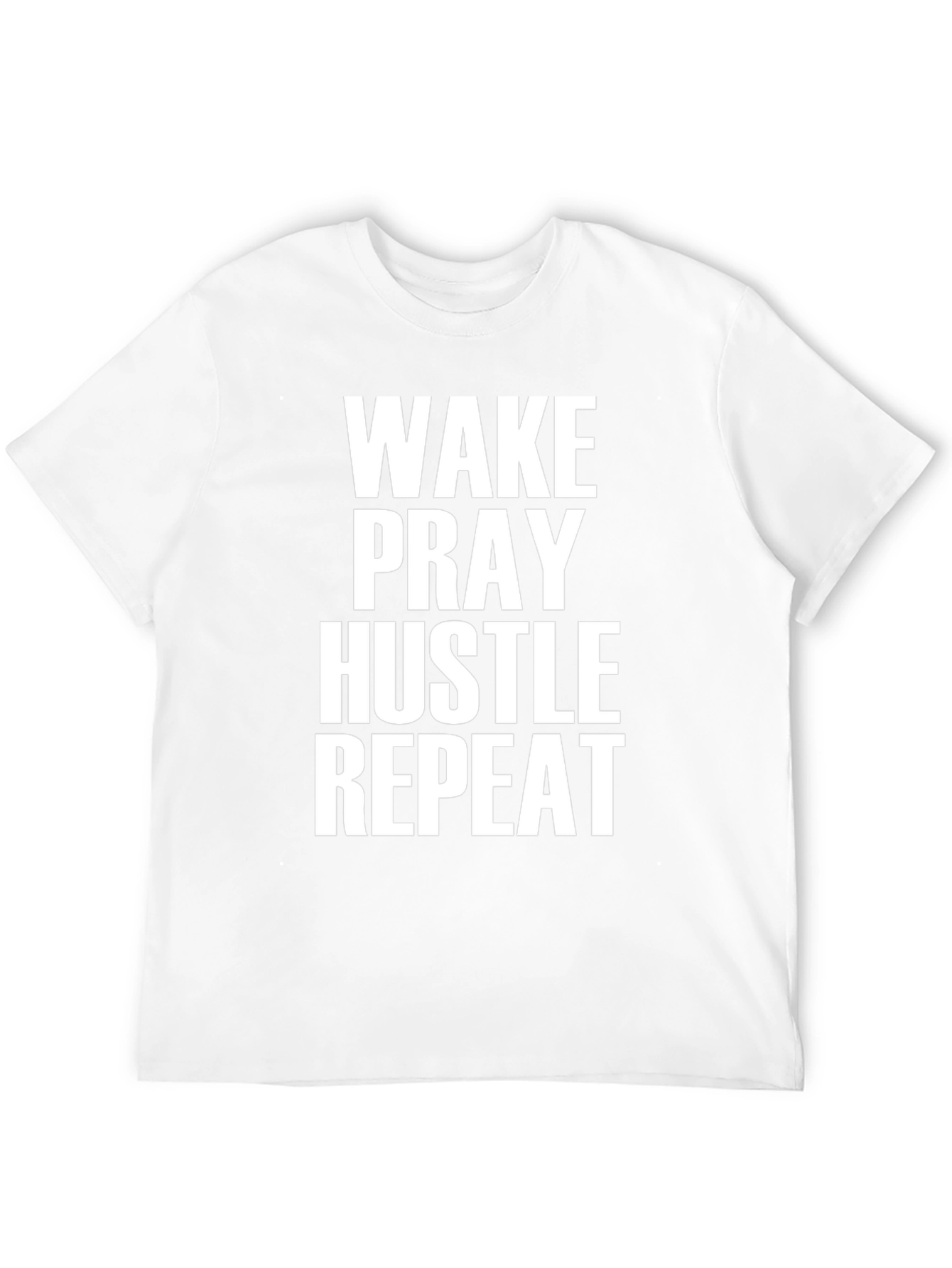 Wake Pray Hustle Repeat Black Graphic T-Shirt