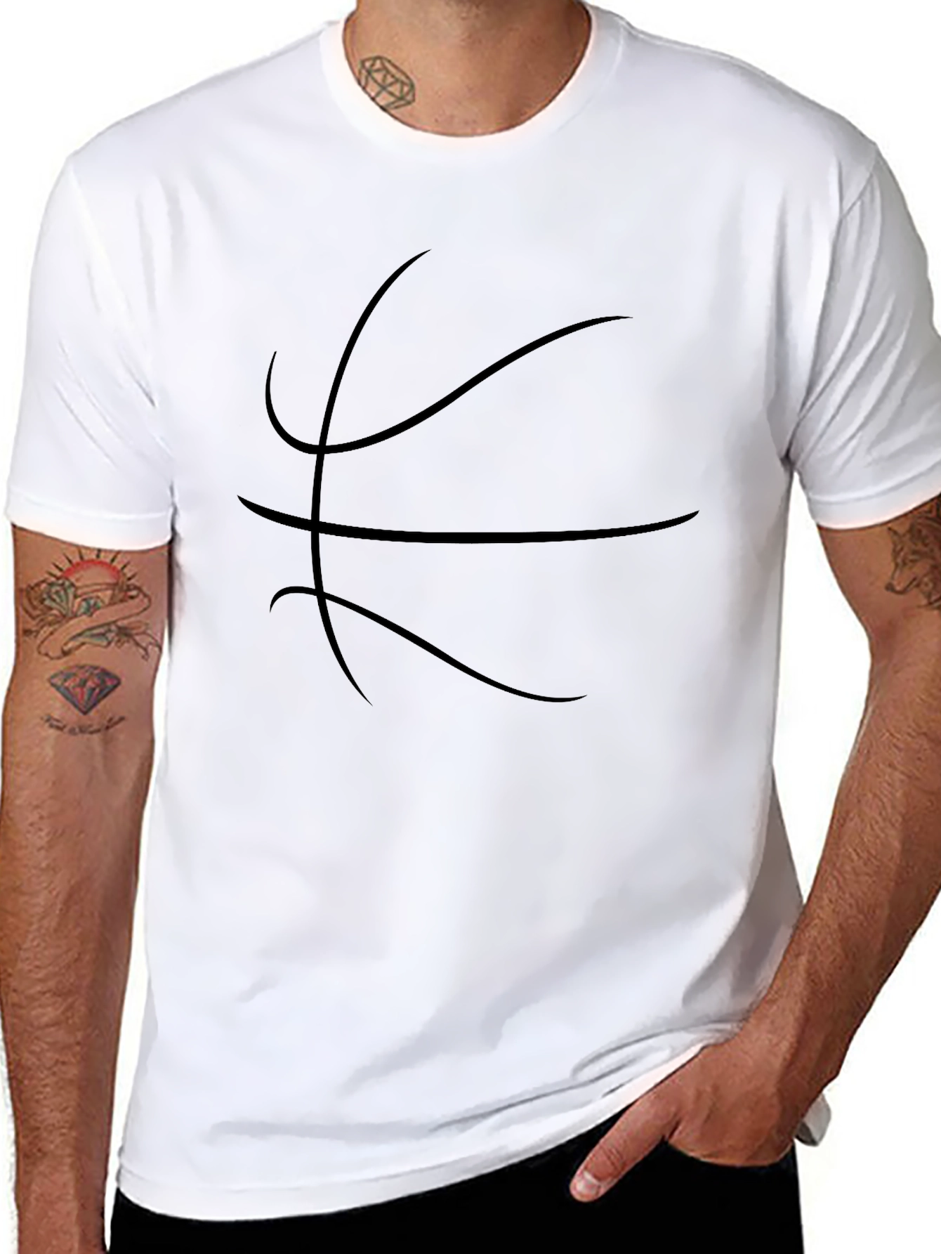 Black Basketball Graphic Tee - Sporty Casual Style