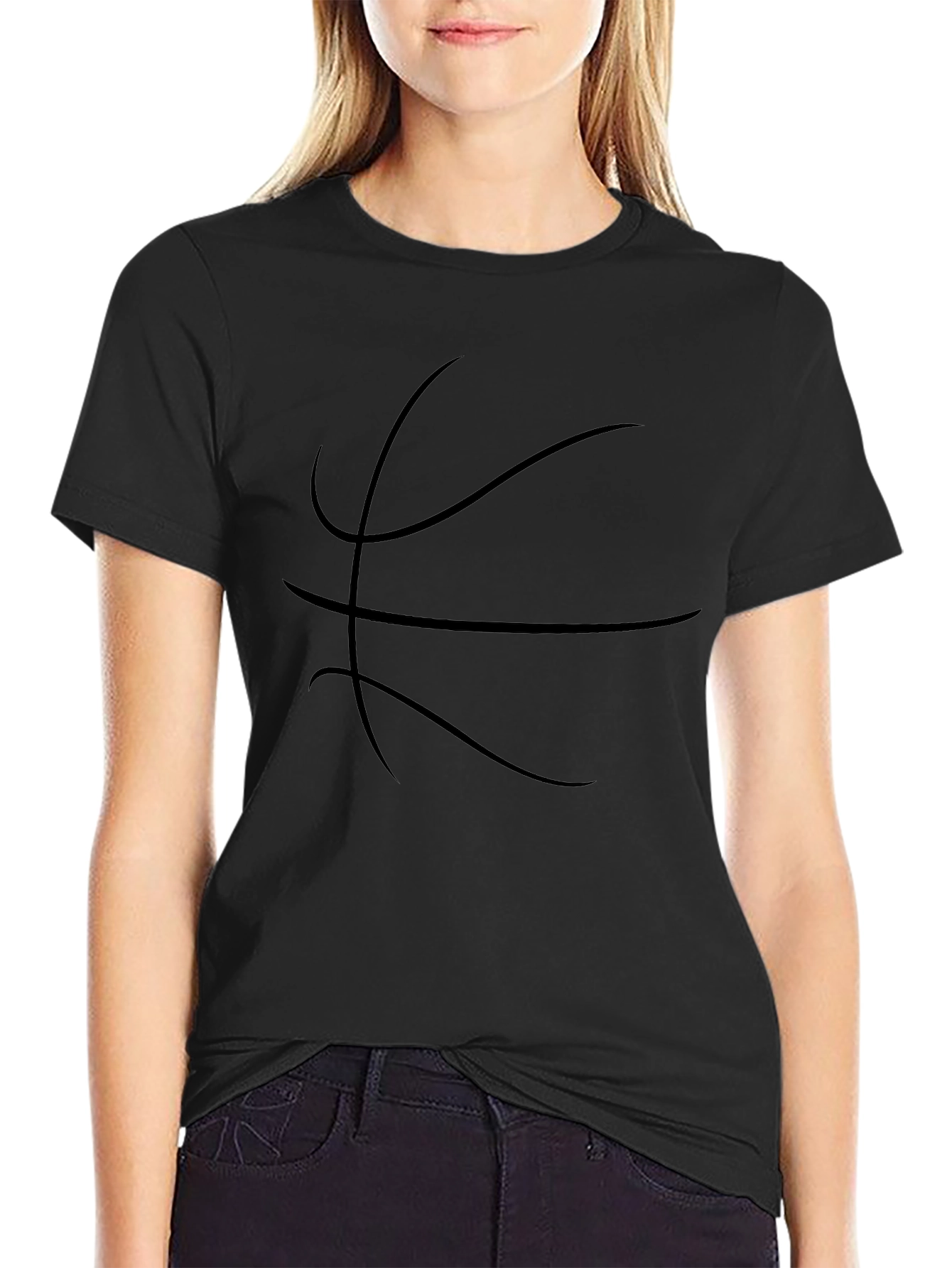 Black Basketball Graphic Tee - Sporty Casual Style