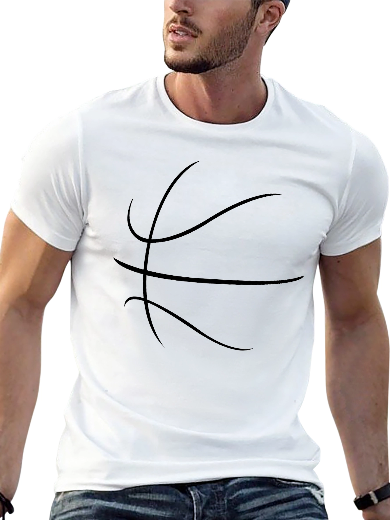 Black Basketball Graphic Tee - Sporty Casual Style