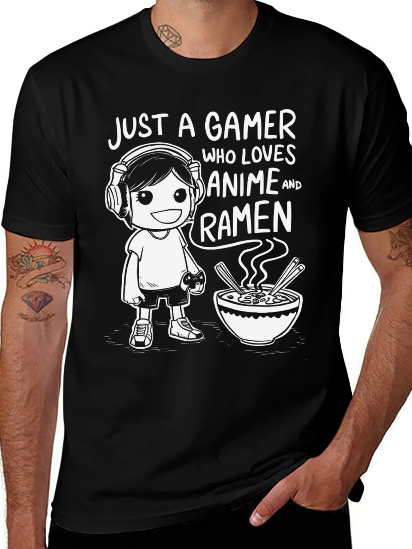 Gamer Anime Ramen Graphic Tee