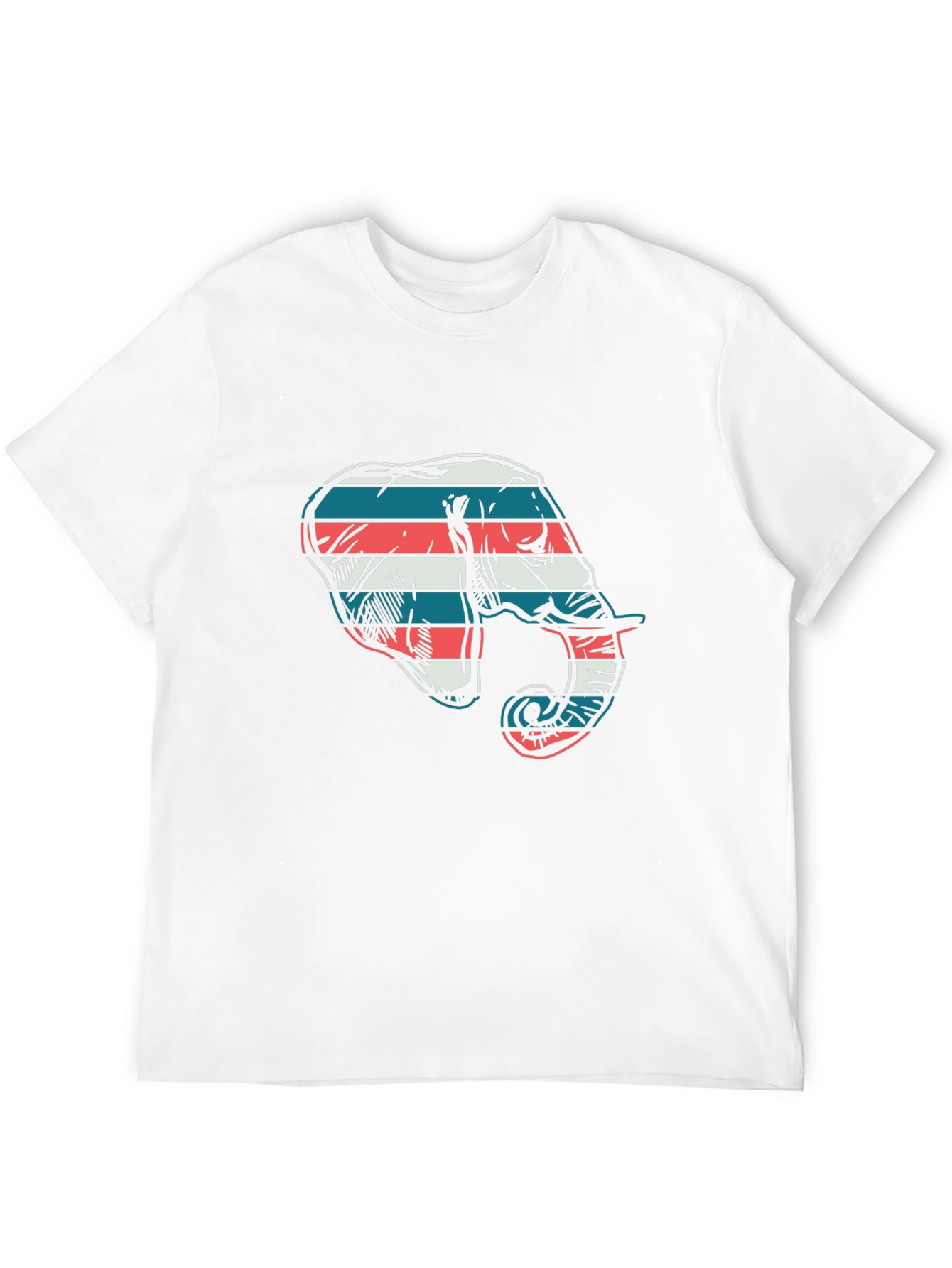 Striped Elephant Graphic Tee - Cool Casual Style