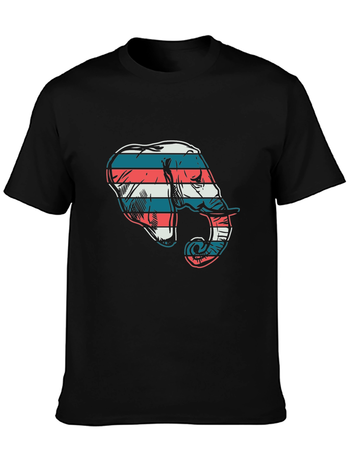 Striped Elephant Graphic Tee - Cool Casual Style