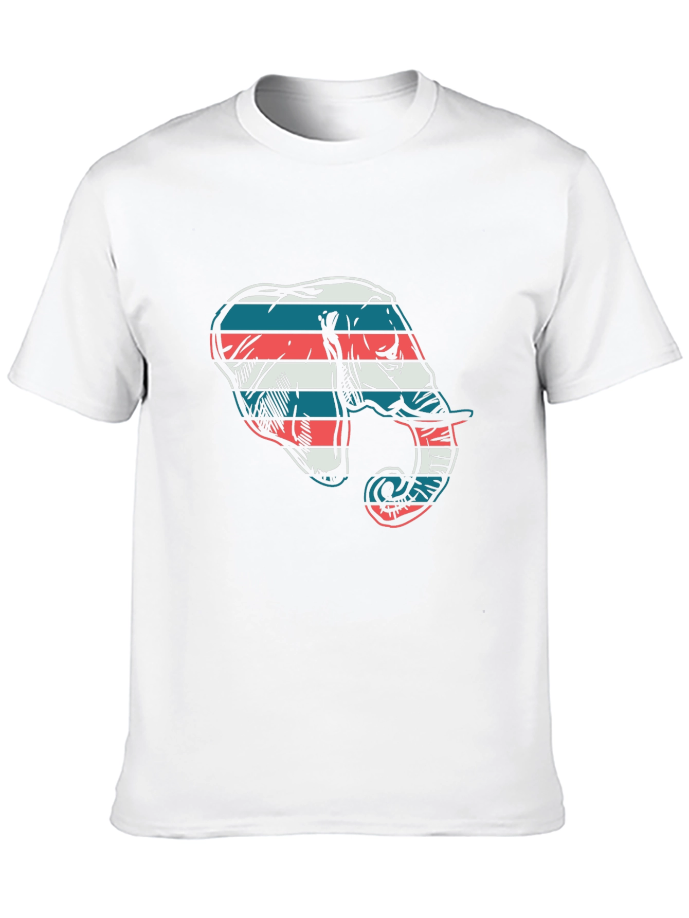 Striped Elephant Graphic Tee - Cool Casual Style
