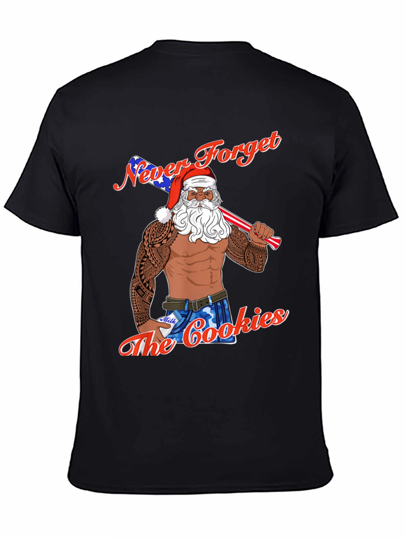 Never Forget the Cookies Patriotic Santa T-Shirt