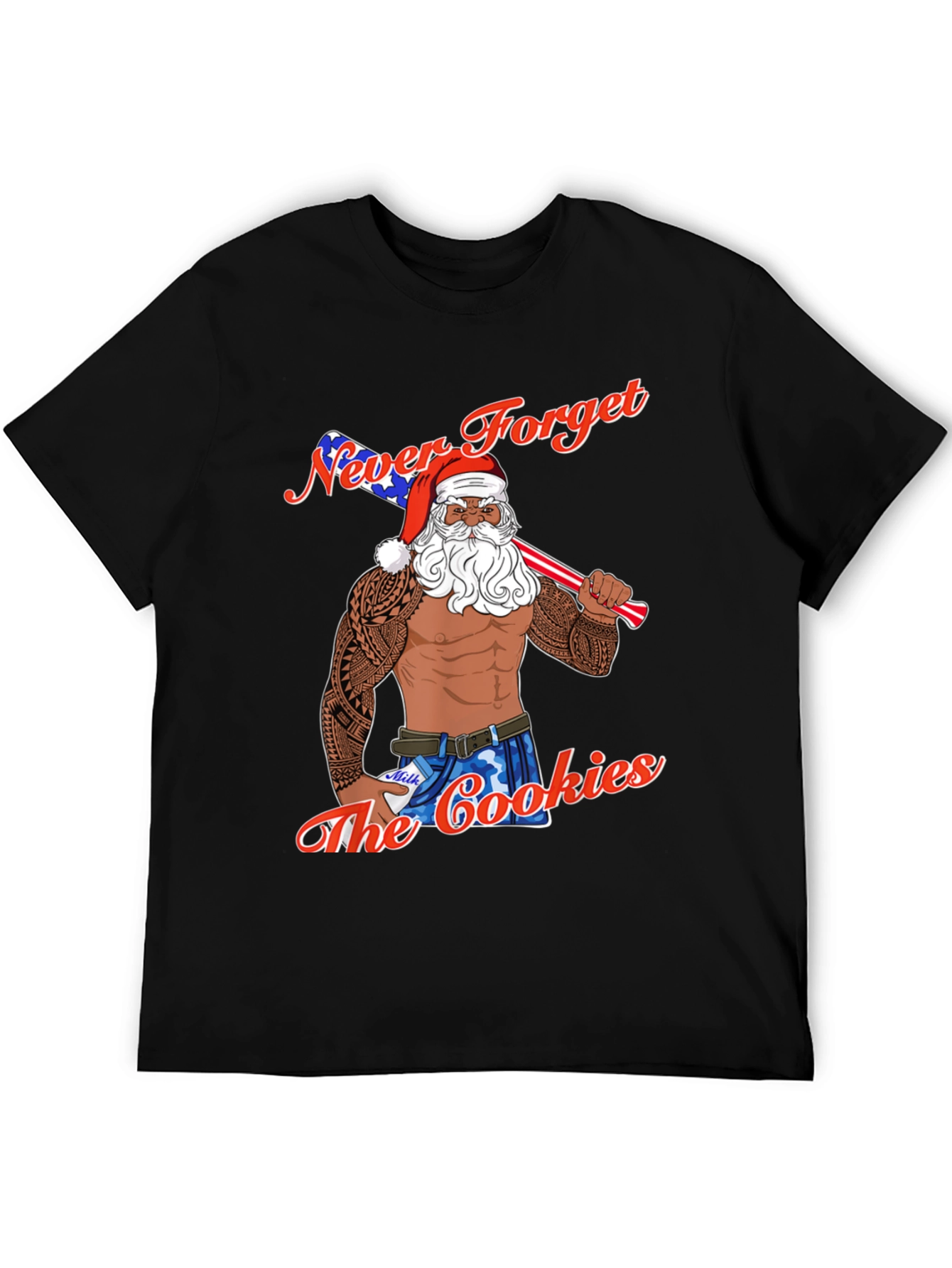 Never Forget the Cookies Patriotic Santa T-Shirt