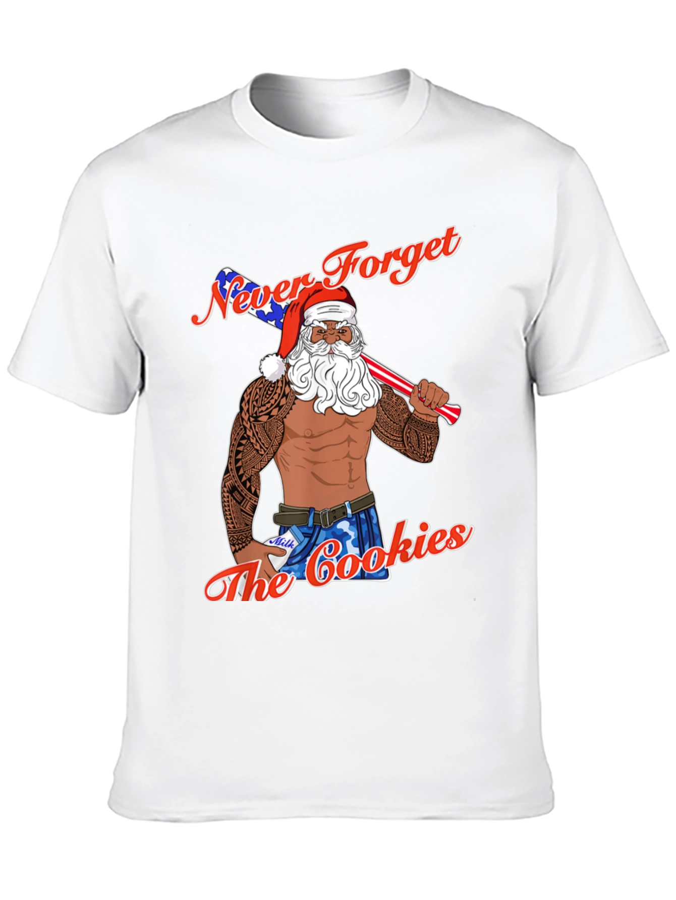 Never Forget the Cookies Patriotic Santa T-Shirt