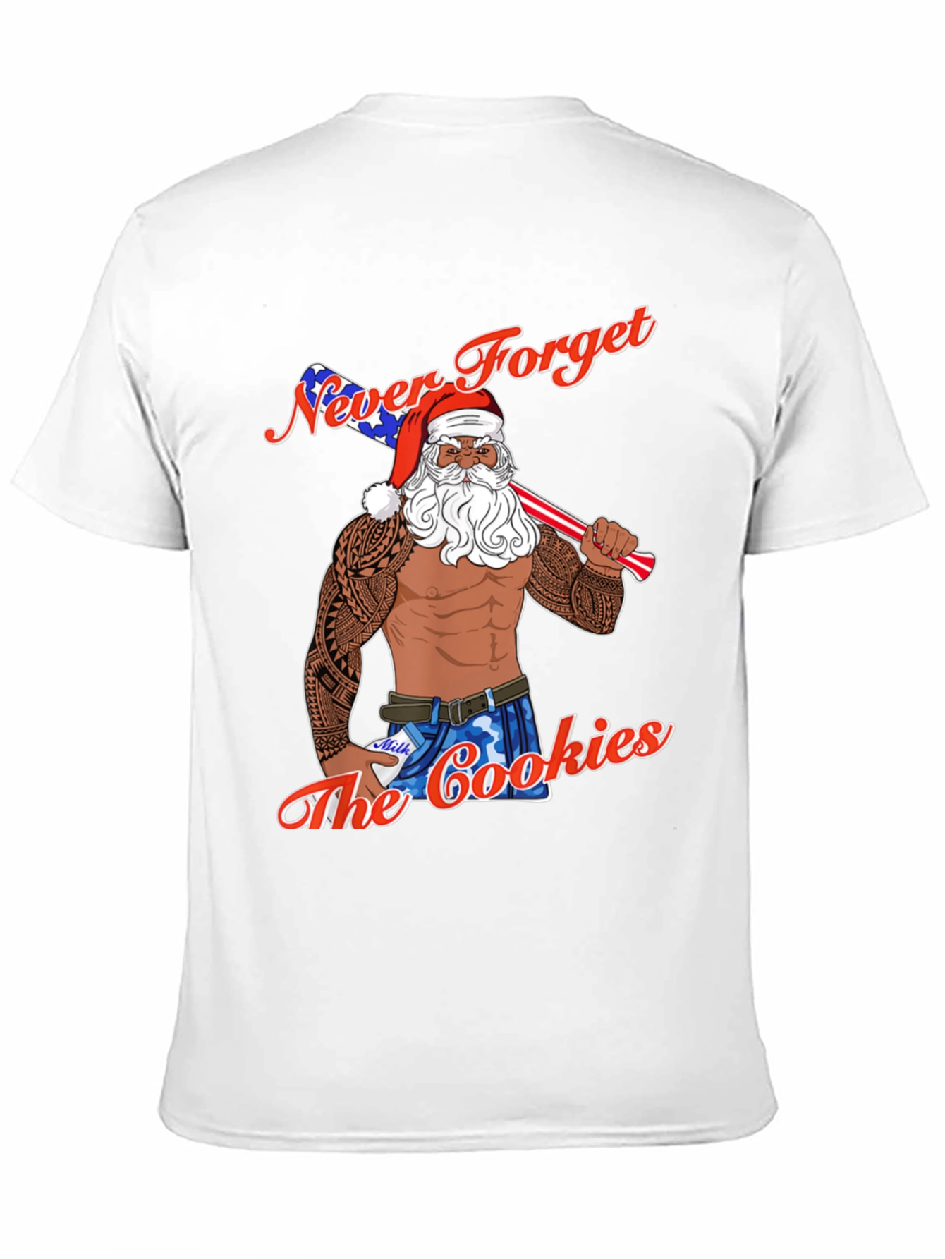 Never Forget the Cookies Patriotic Santa T-Shirt
