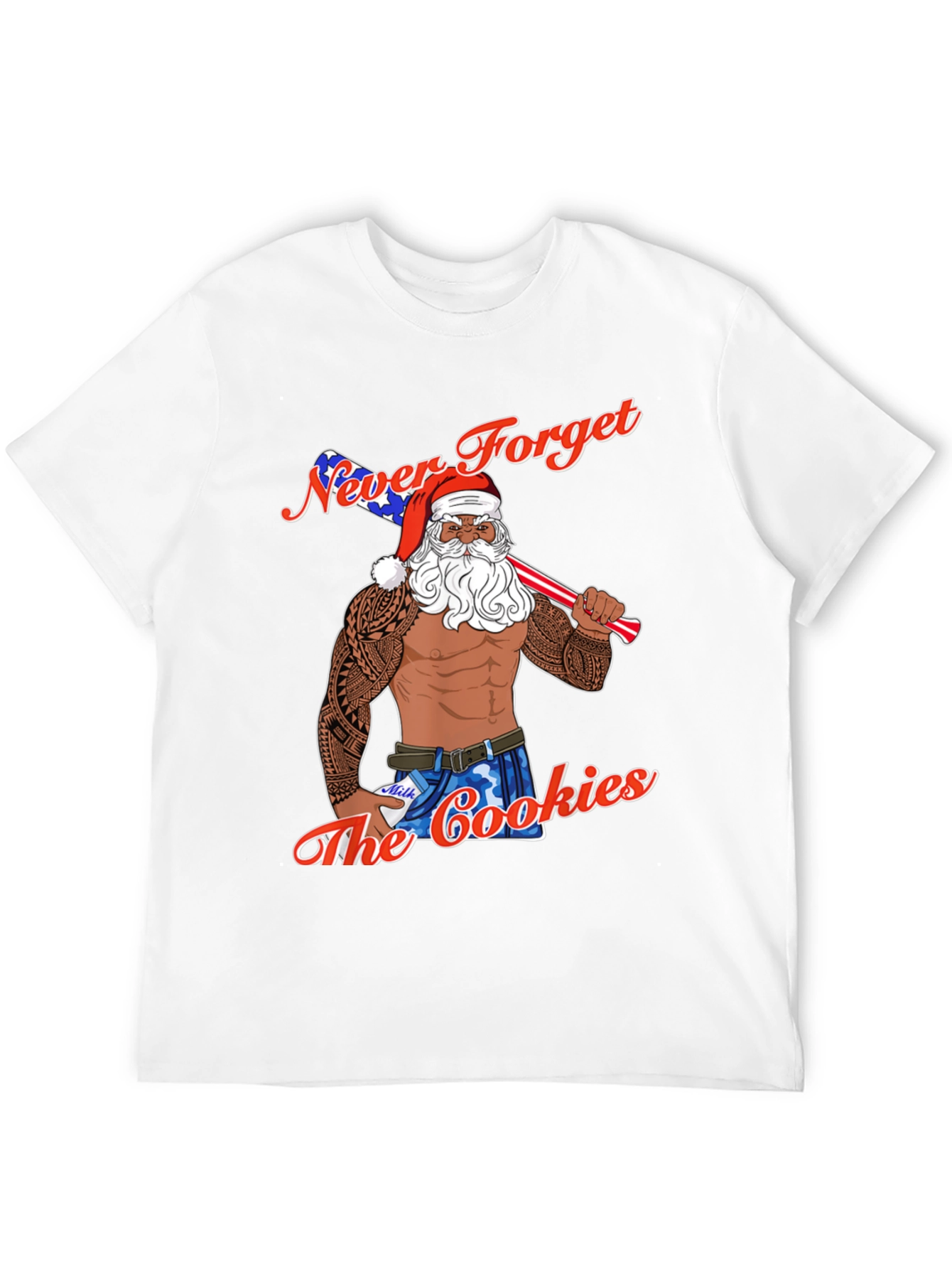 Never Forget the Cookies Patriotic Santa T-Shirt
