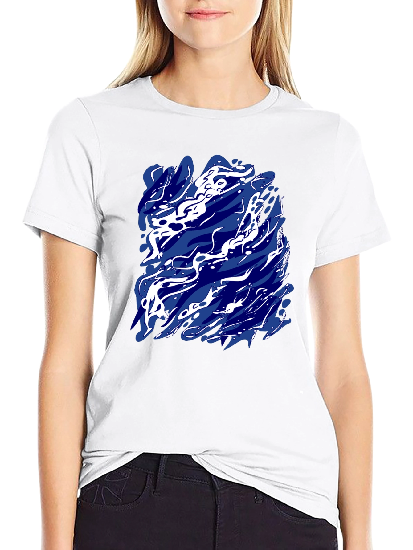 Abstract Art Tee - Stylish Mens Black T-Shirt