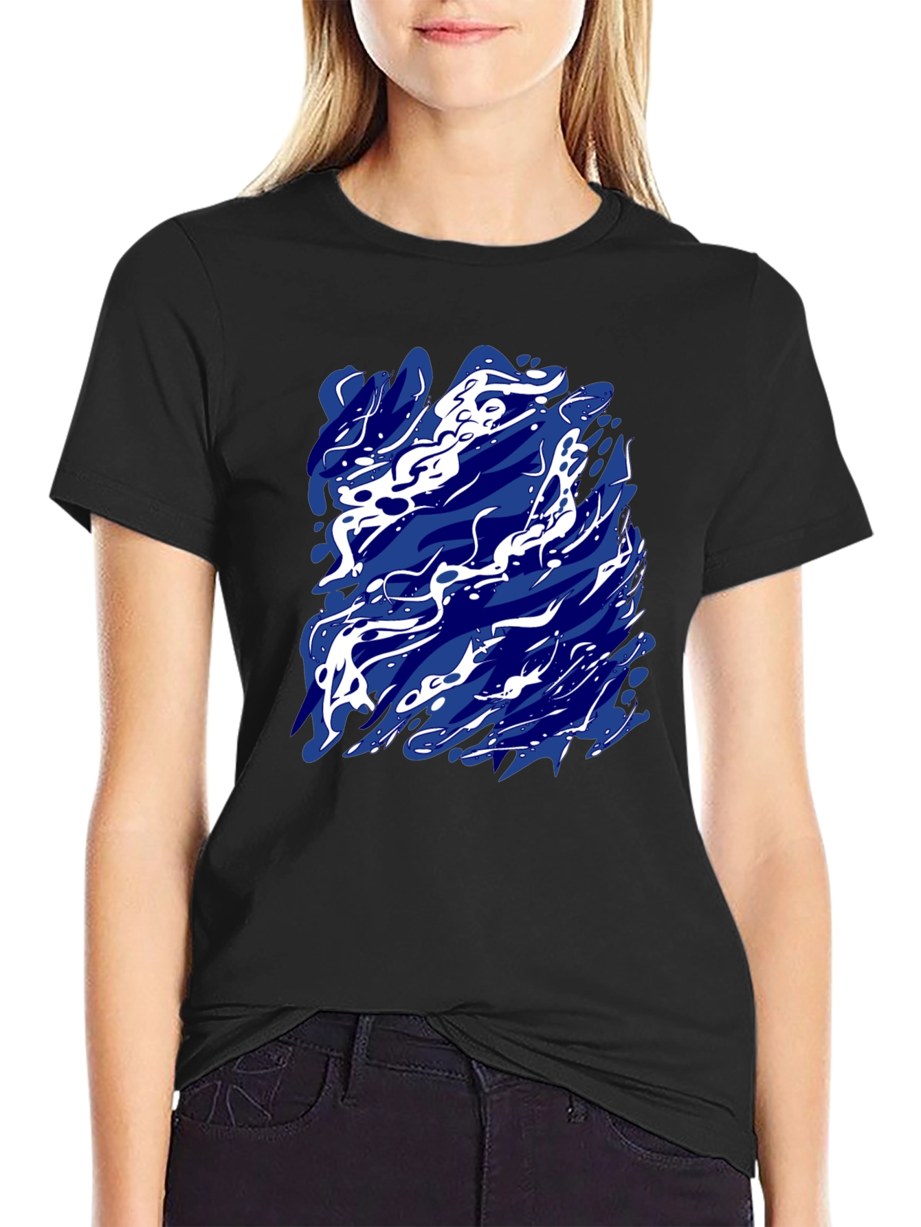 Abstract Art Tee - Stylish Mens Black T-Shirt