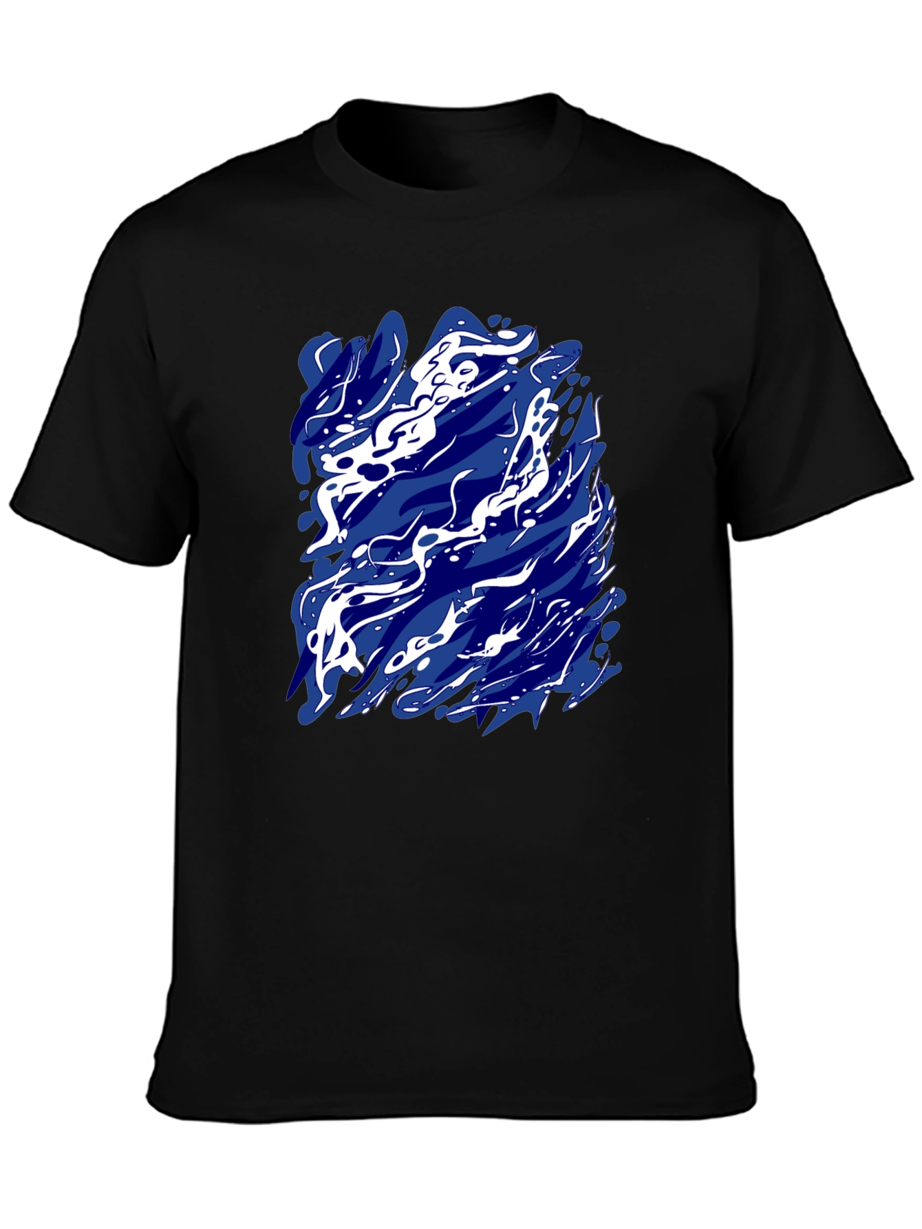 Abstract Art Tee - Stylish Mens Black T-Shirt