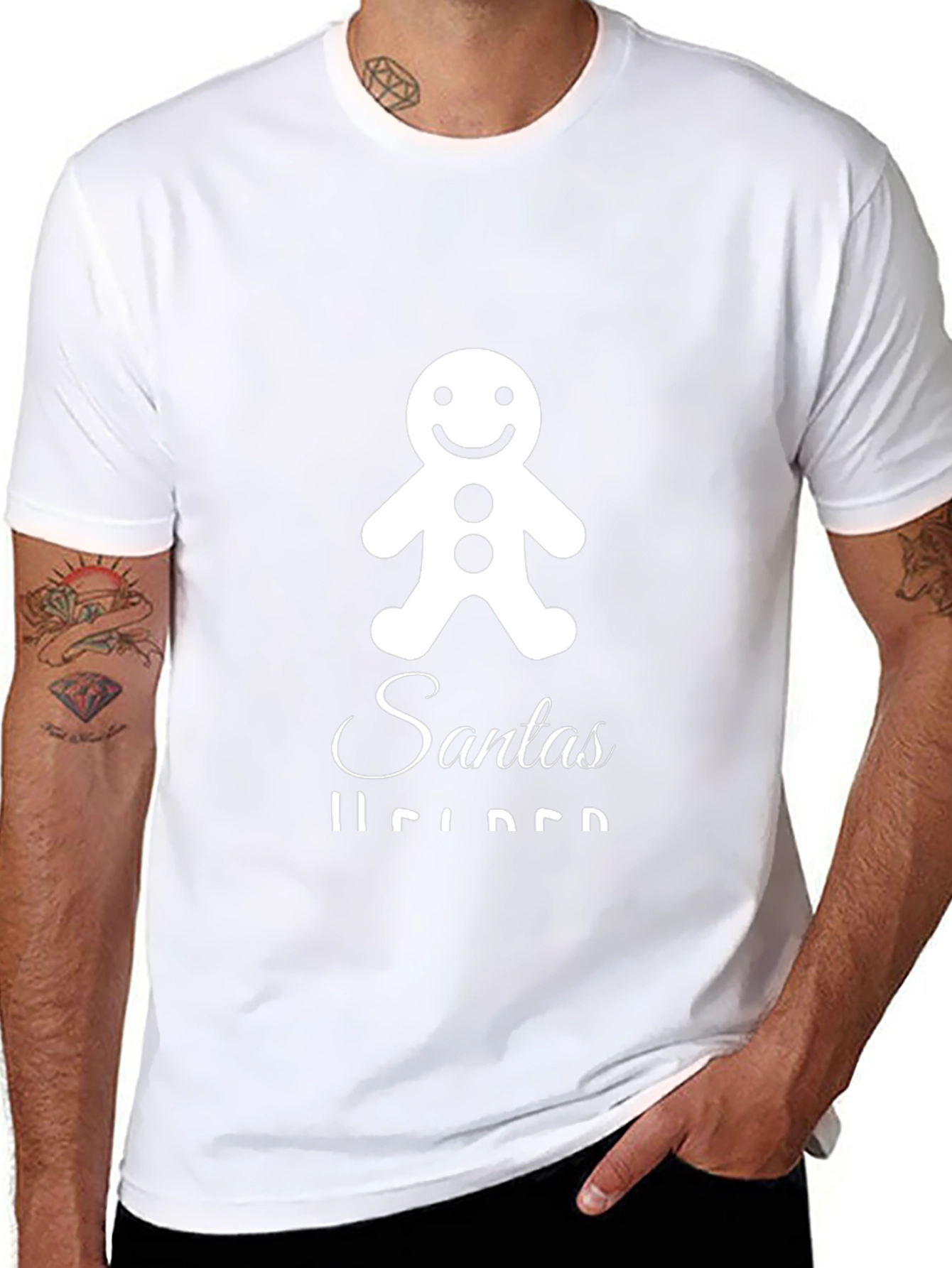 Santas Helper Gingerbread Man Graphic T-Shirt